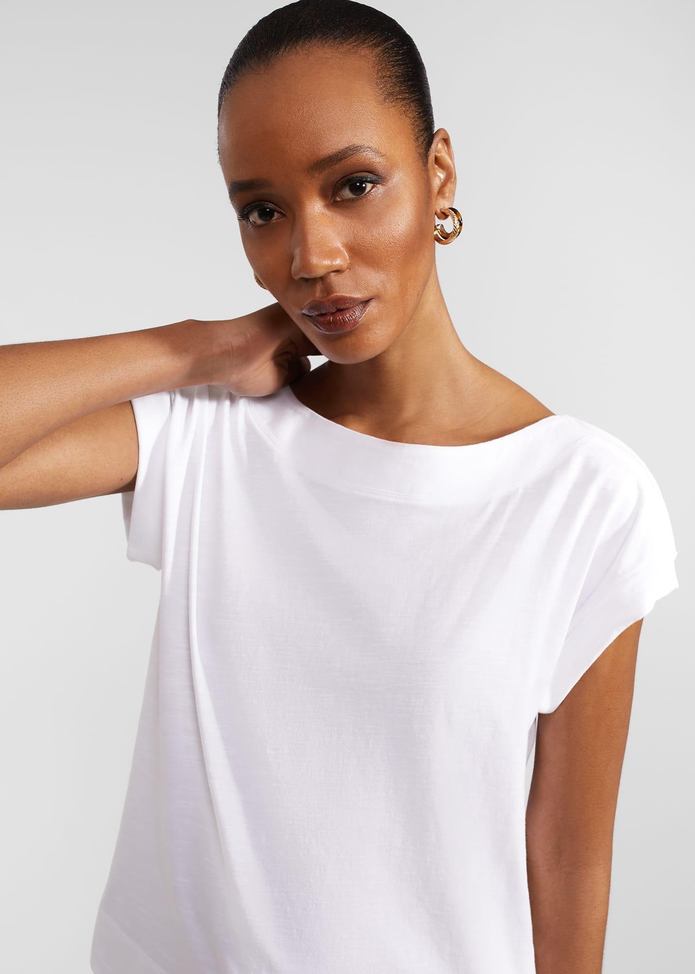 Alycia Cotton Slub T-Shirt, White, hi-res