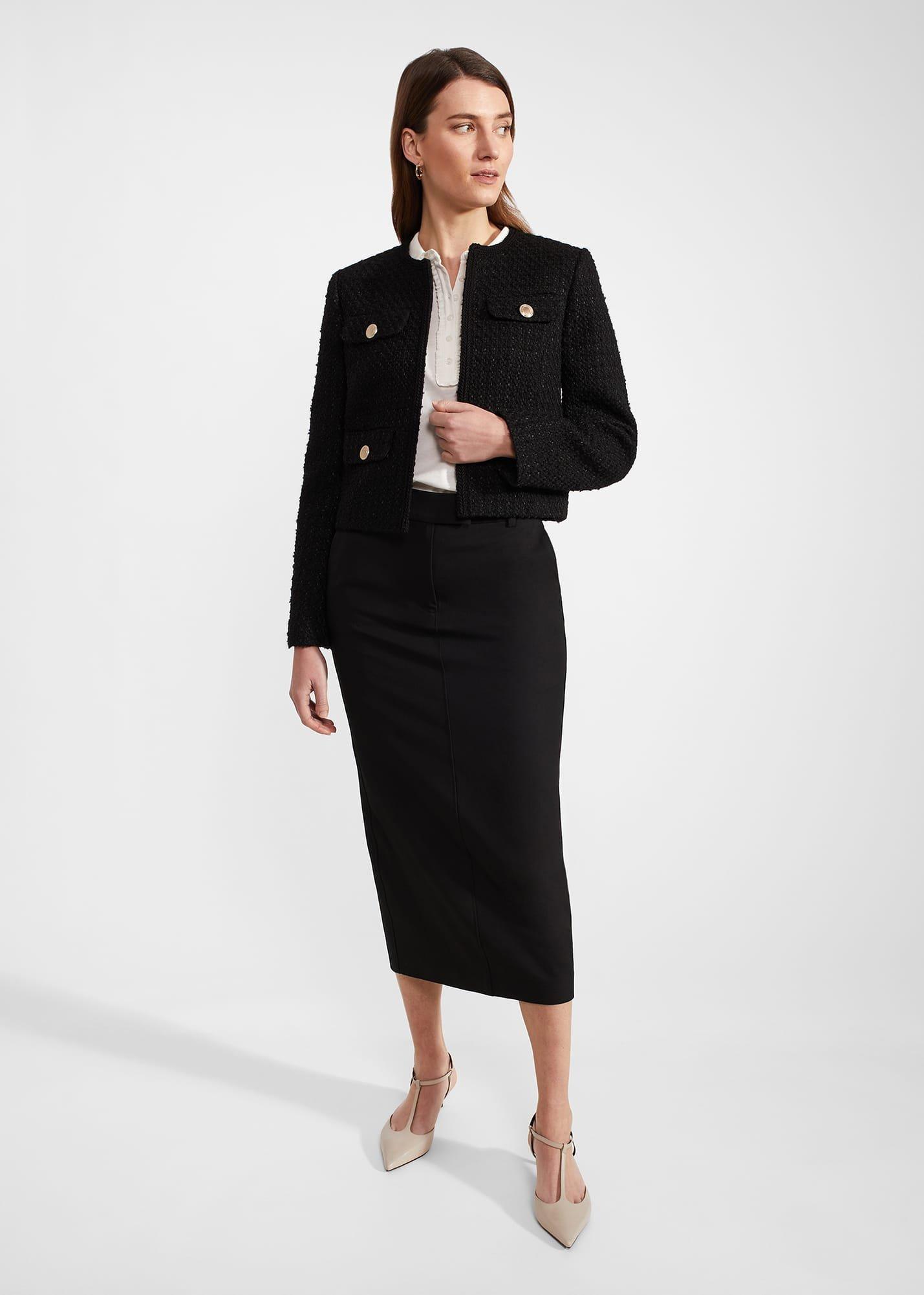 Philippa Cotton Blend Collared Top, Ivory, hi-res