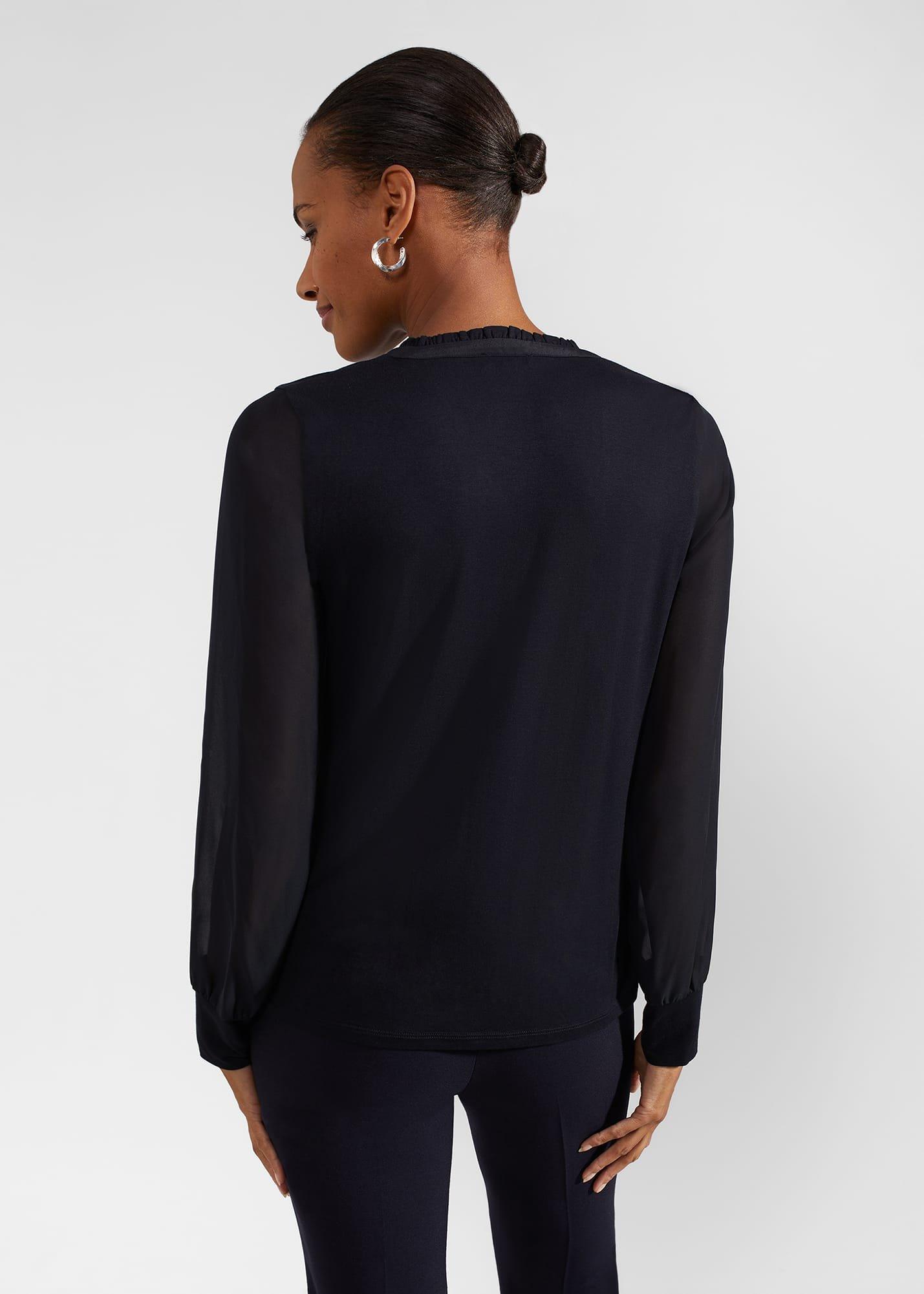 Carina Pleated Top, Hobbs Navy, hi-res