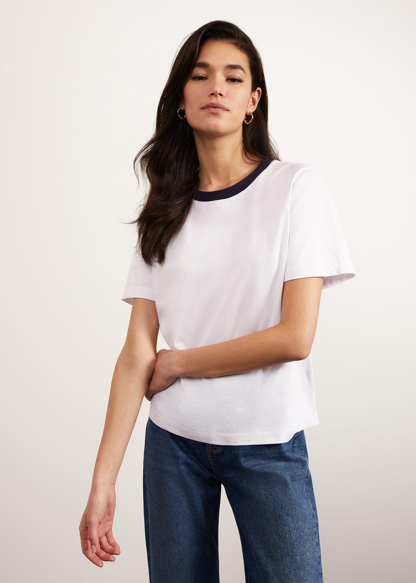 Holbrook Cotton T-Shirt, Ivory Navy, hi-res