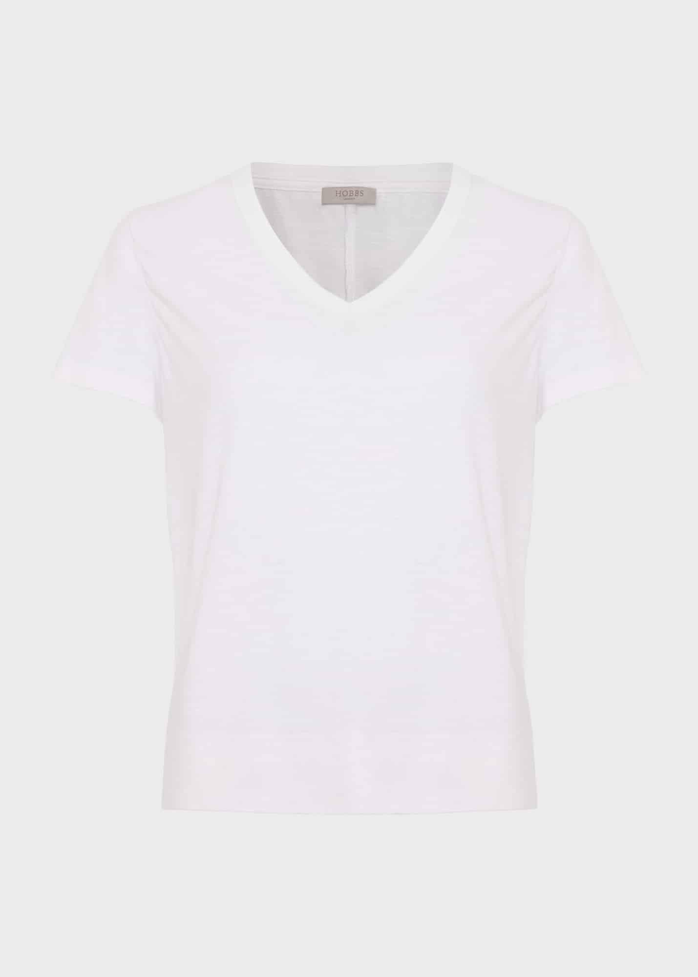 Arianna Cotton Slub T-Shirt, White, hi-res