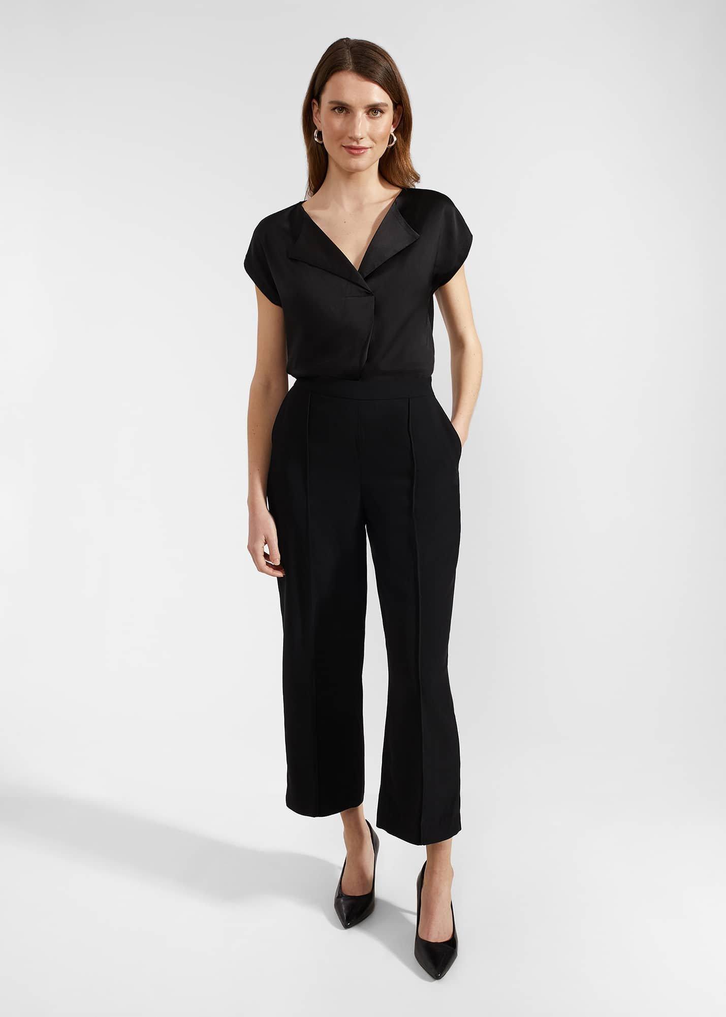 Sylvie Satin Front Top, Hobbs Black, hi-res