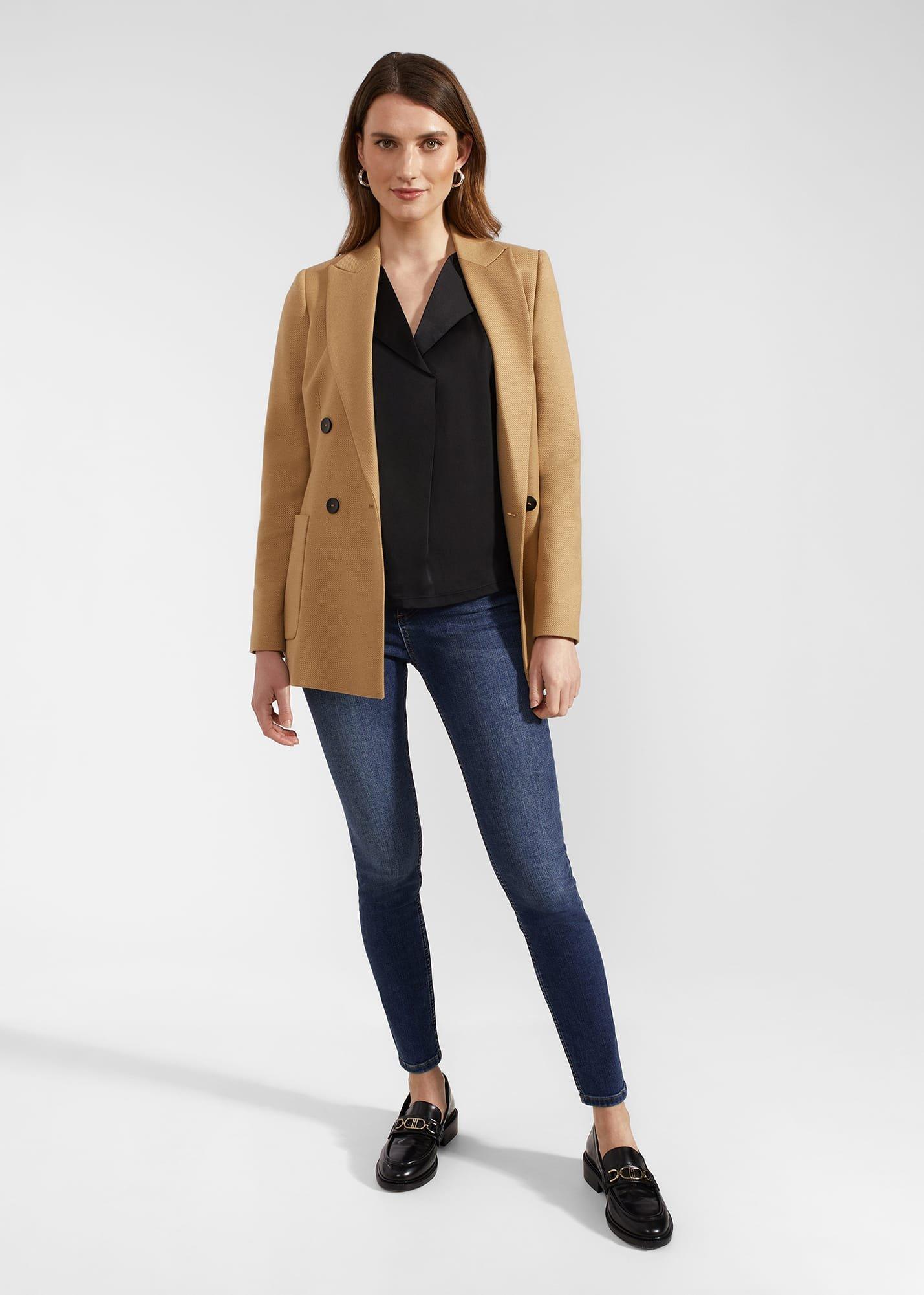 Sylvie Satin Front Top, Hobbs Black, hi-res