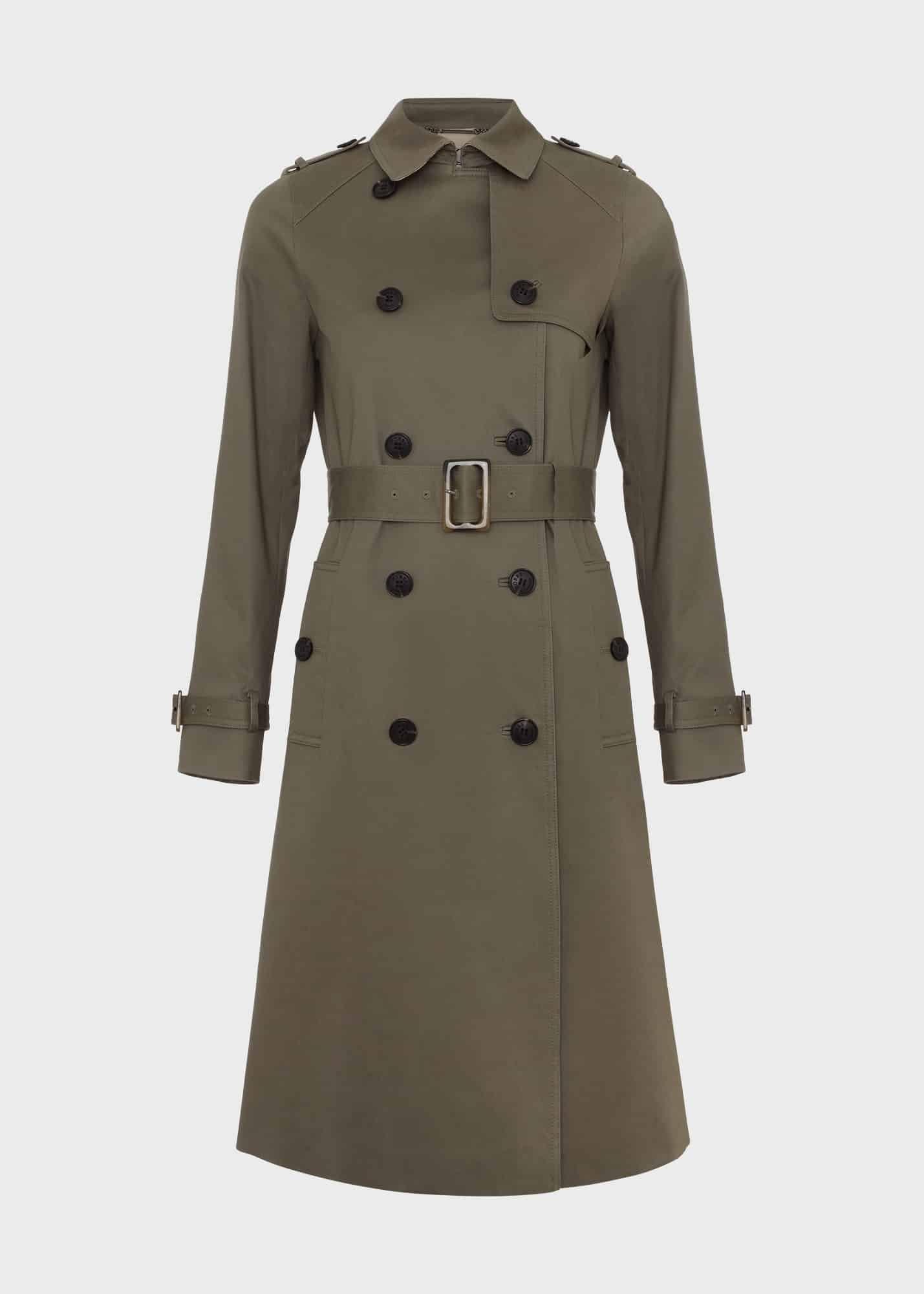 Petite Lisa Shower Resistant Trench Coat, Olive Green, hi-res