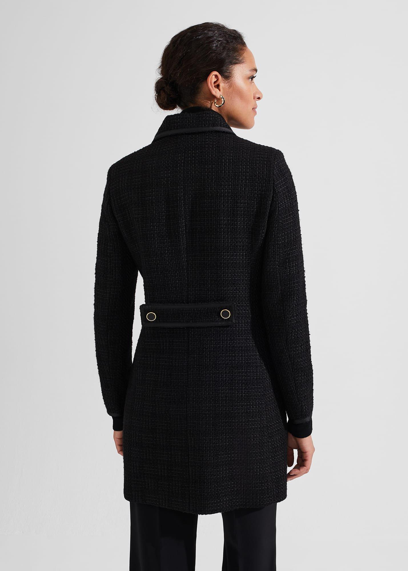 Elaine Tweed Coat With Wool, Black, hi-res