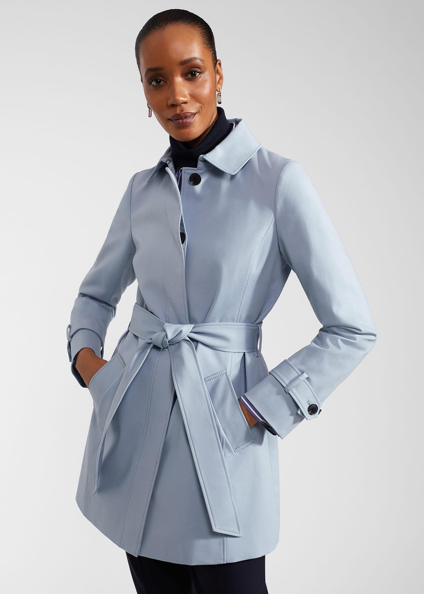 Jane Shower Resistant Trench Coat, Pale Blue, hi-res