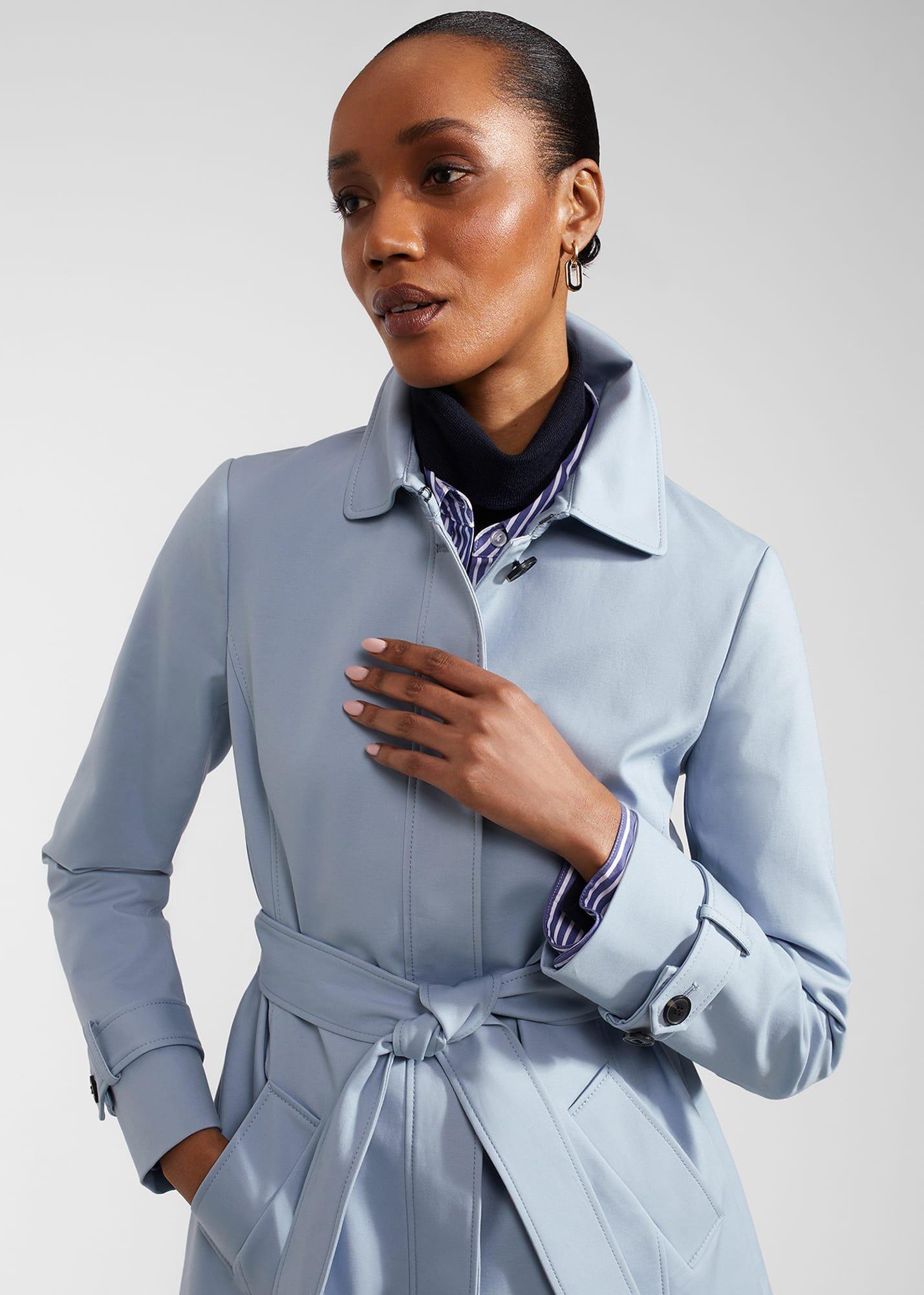 Jane Shower Resistant Trench Coat, Pale Blue, hi-res