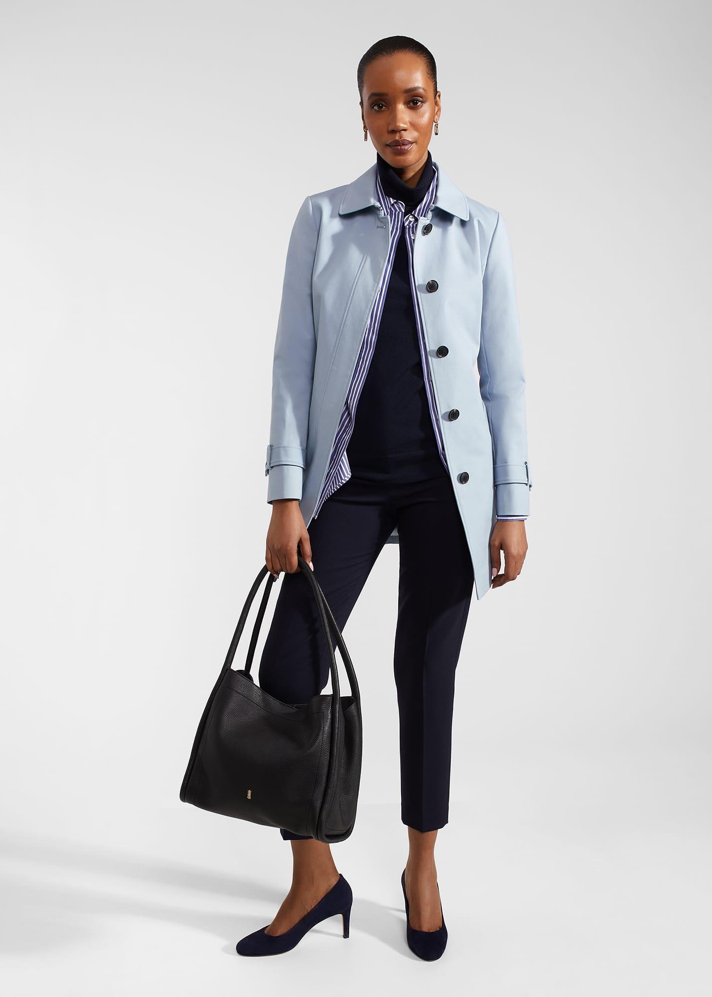 Jane Shower Resistant Trench Coat, Pale Blue, hi-res