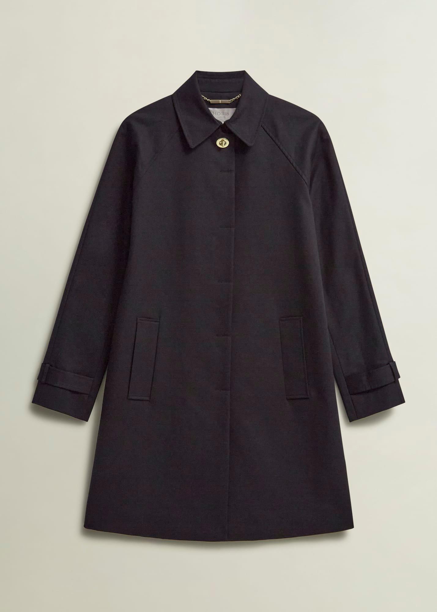 Vivienne Shower Resistant Trench Coat, Black, hi-res