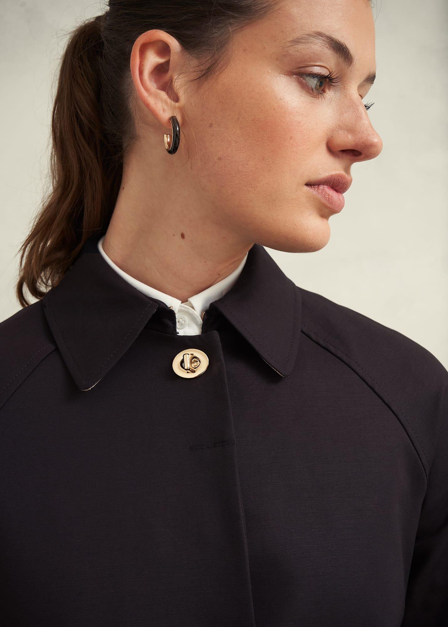 Vivienne Shower Resistant Trench Coat, Black, hi-res