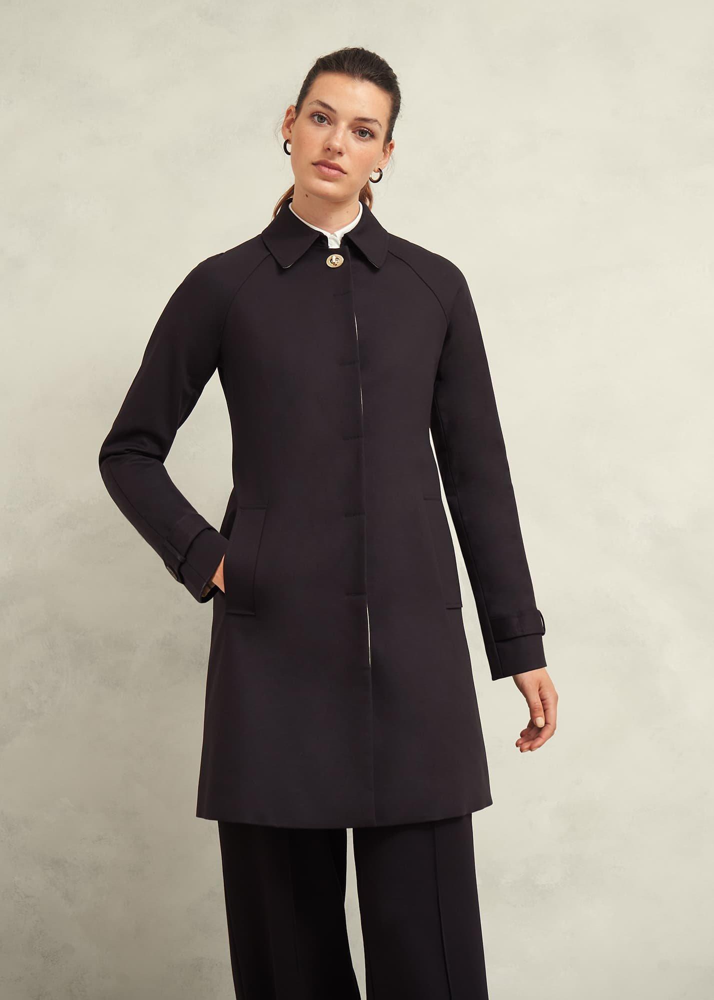 Vivienne Shower Resistant Trench Coat, Black, hi-res