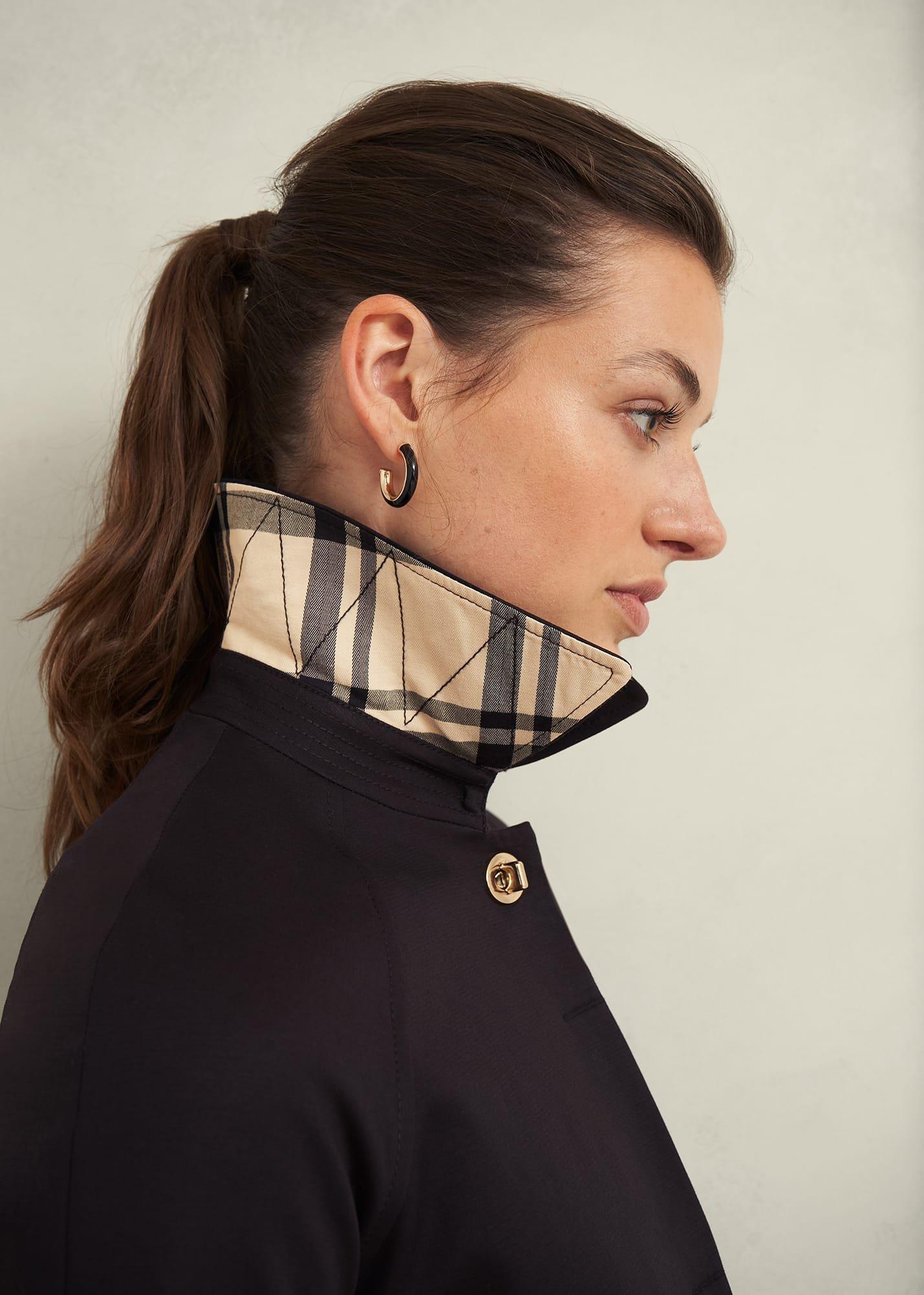 Vivienne Shower Resistant Trench Coat, Black, hi-res