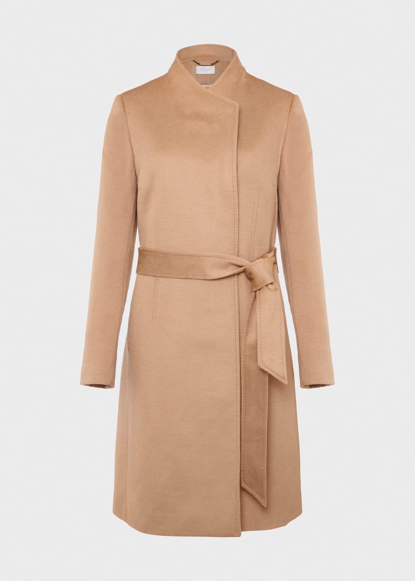 Ada Wool Wrap Coat, Camel, hi-res