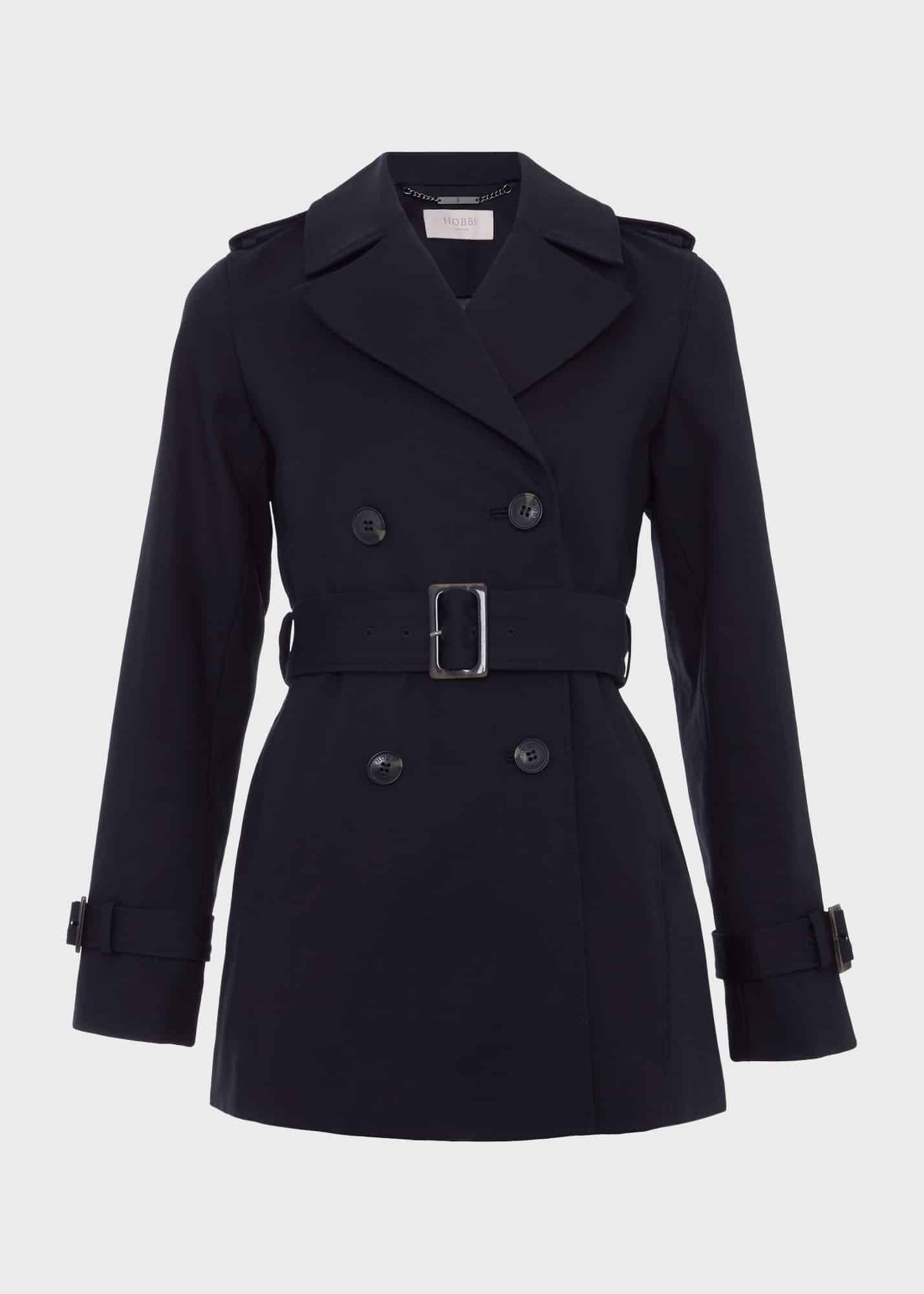 Shea Shower Resistant Trench Coat, Navy, hi-res