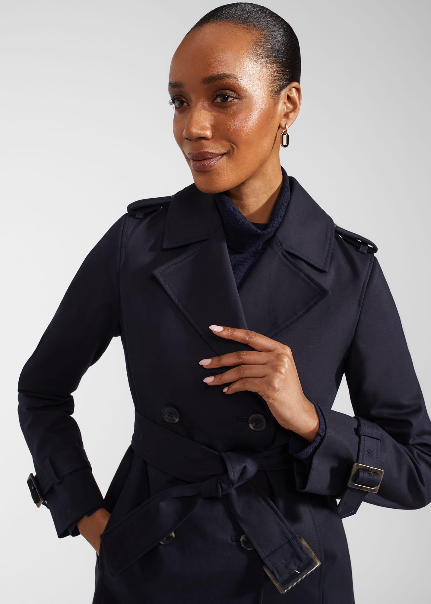 Shea Shower Resistant Trench Coat, Navy, hi-res