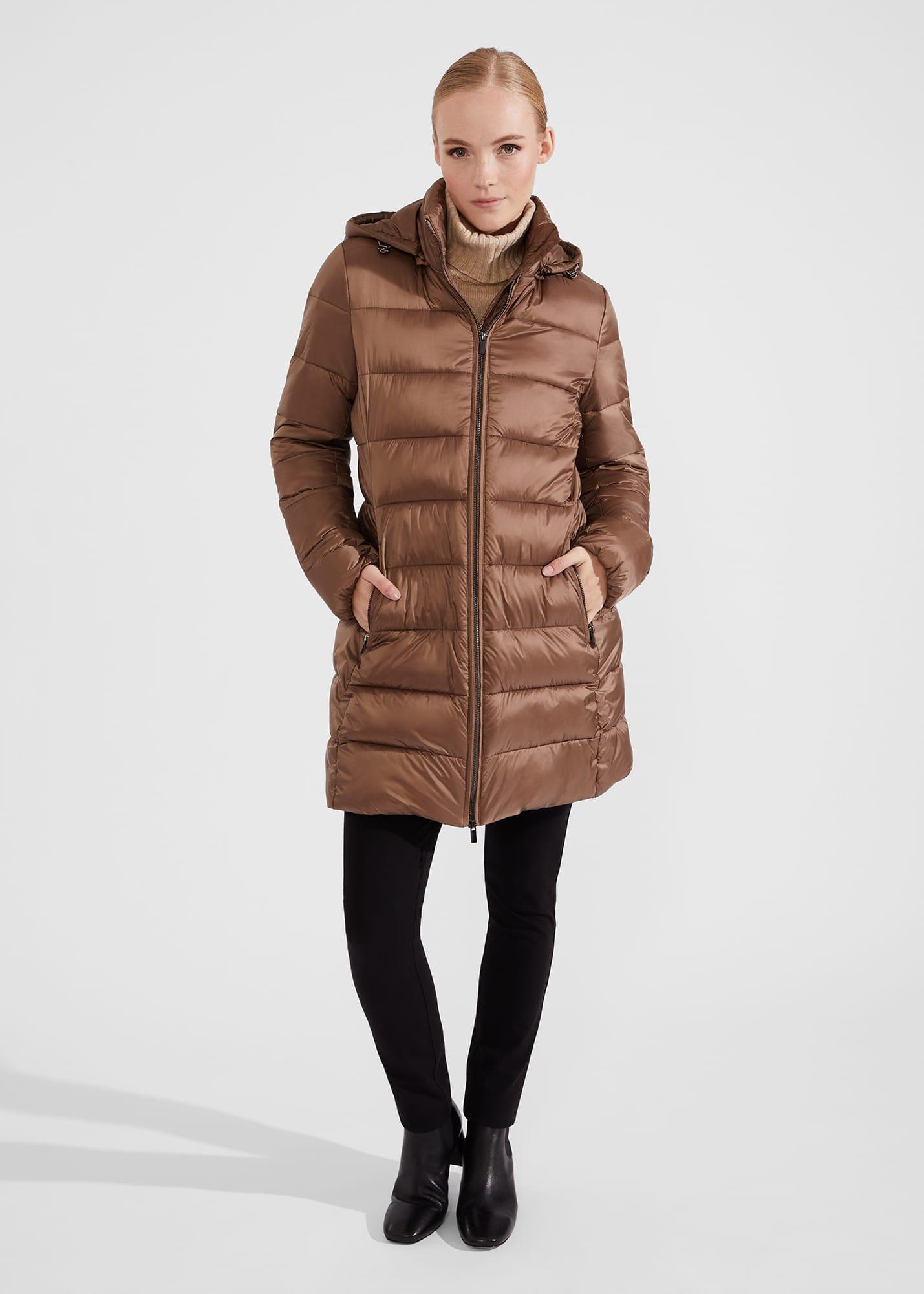 Petite Joelle Hooded Puffer, Mink, hi-res