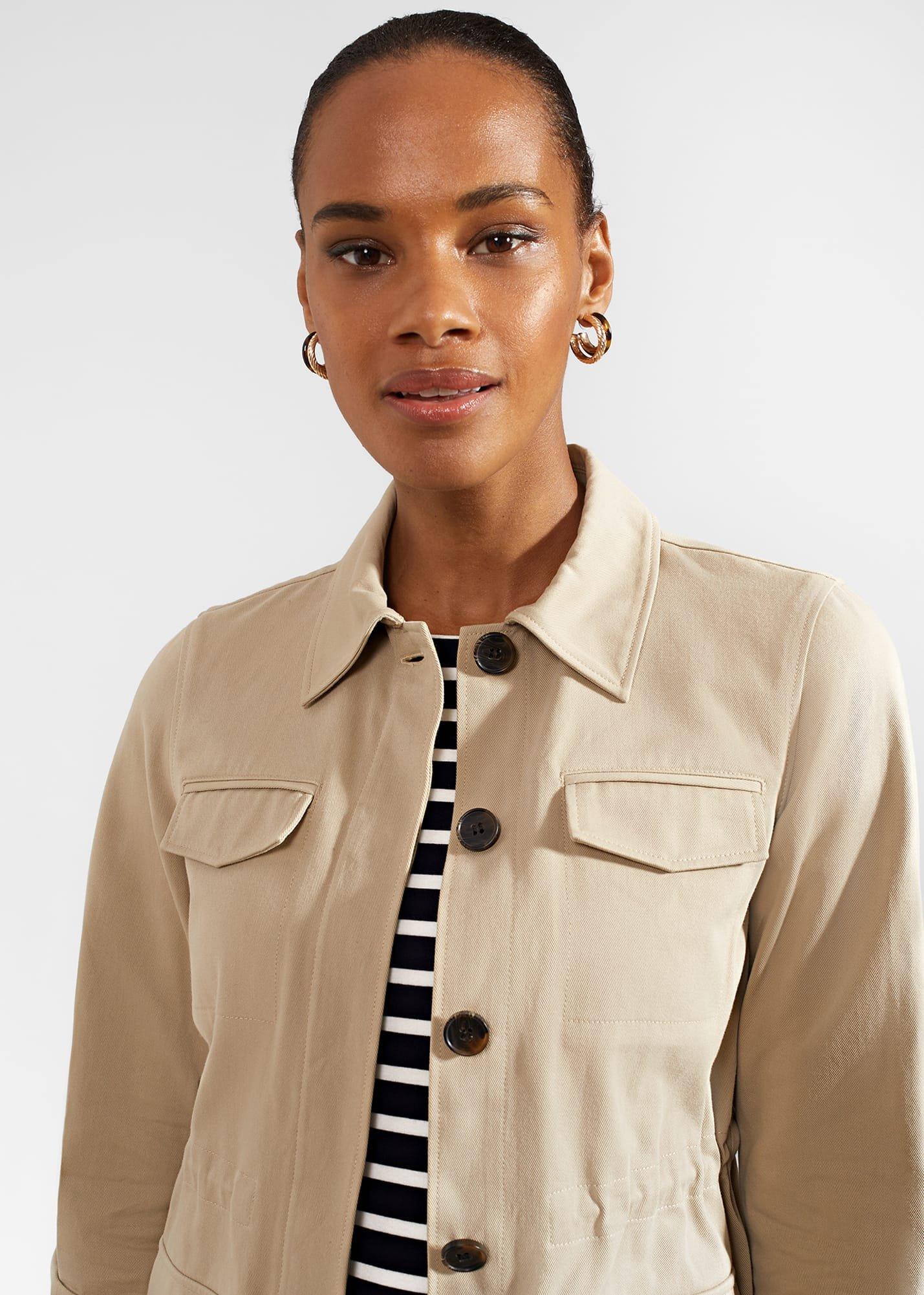 Mandy Cotton Jacket, Soft Grey, hi-res