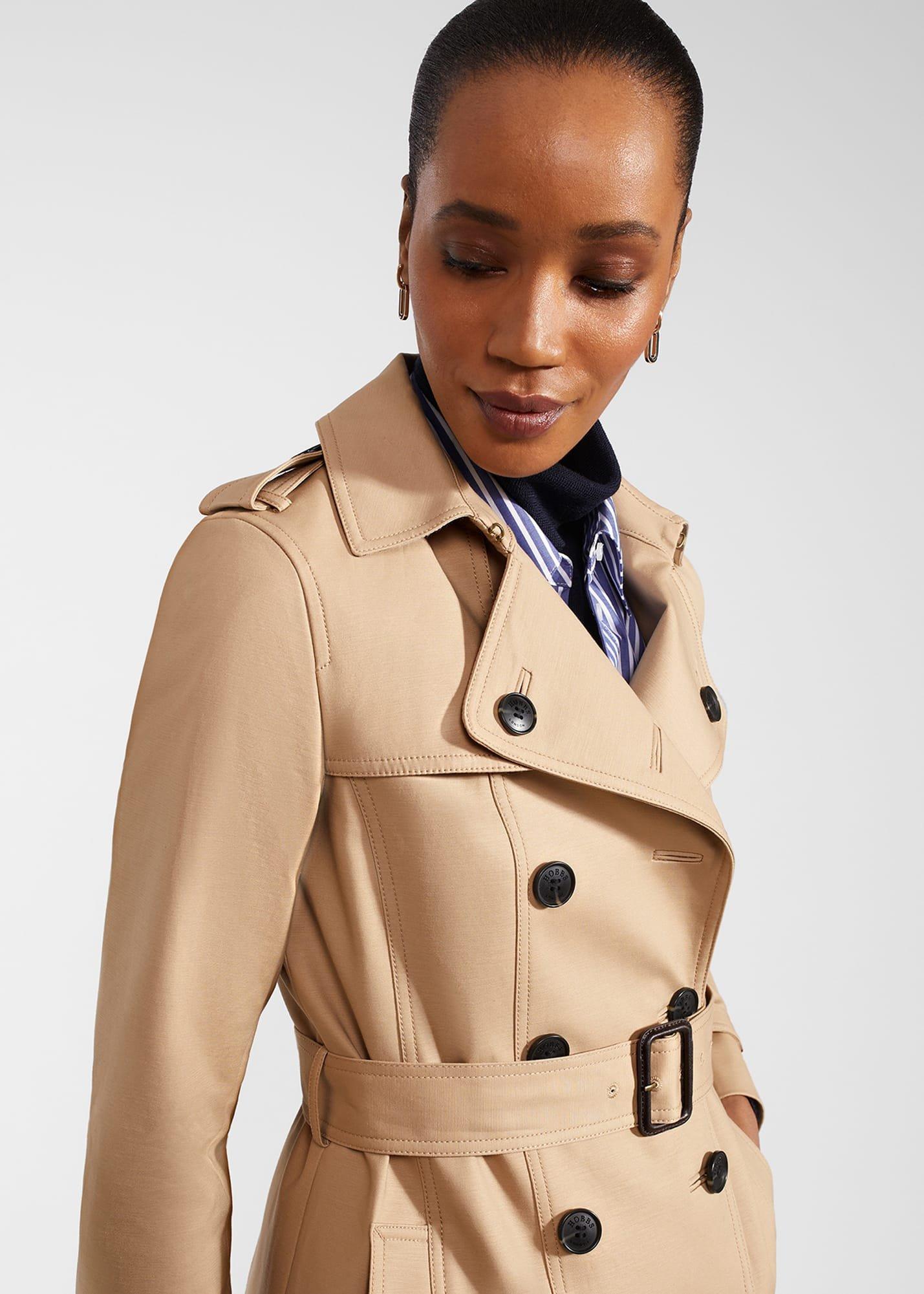 Skylar Shower Resistant Trench Coat, Tan, hi-res