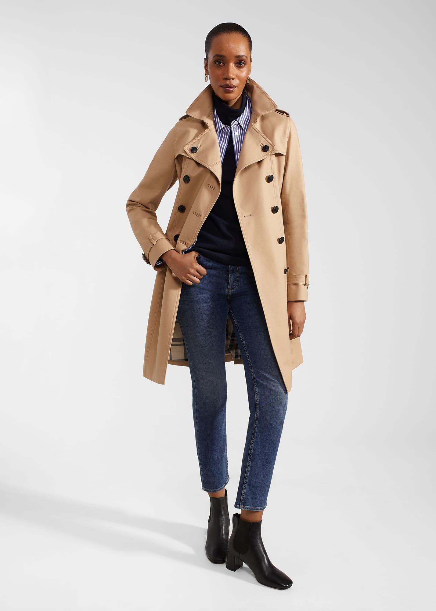 Skylar Shower Resistant Trench Coat, Tan, hi-res