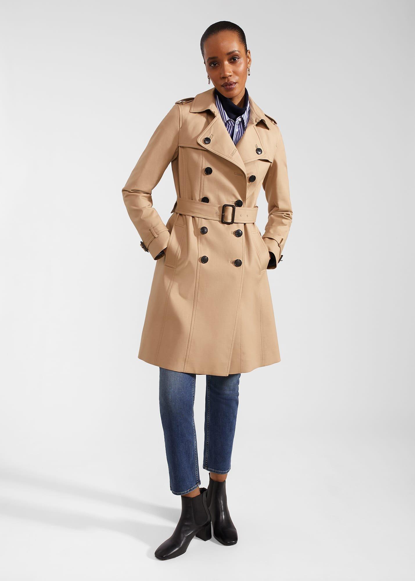 Skylar Shower Resistant Trench Coat, Tan, hi-res