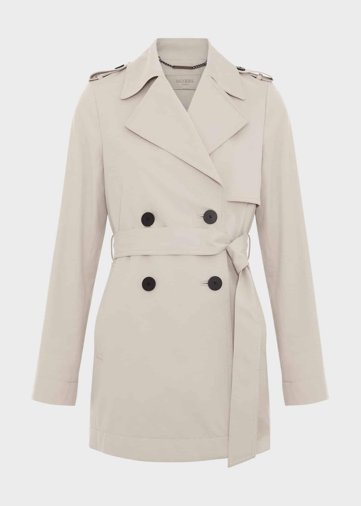 Norma Short Trench Coat, Buff Grey, hi-res