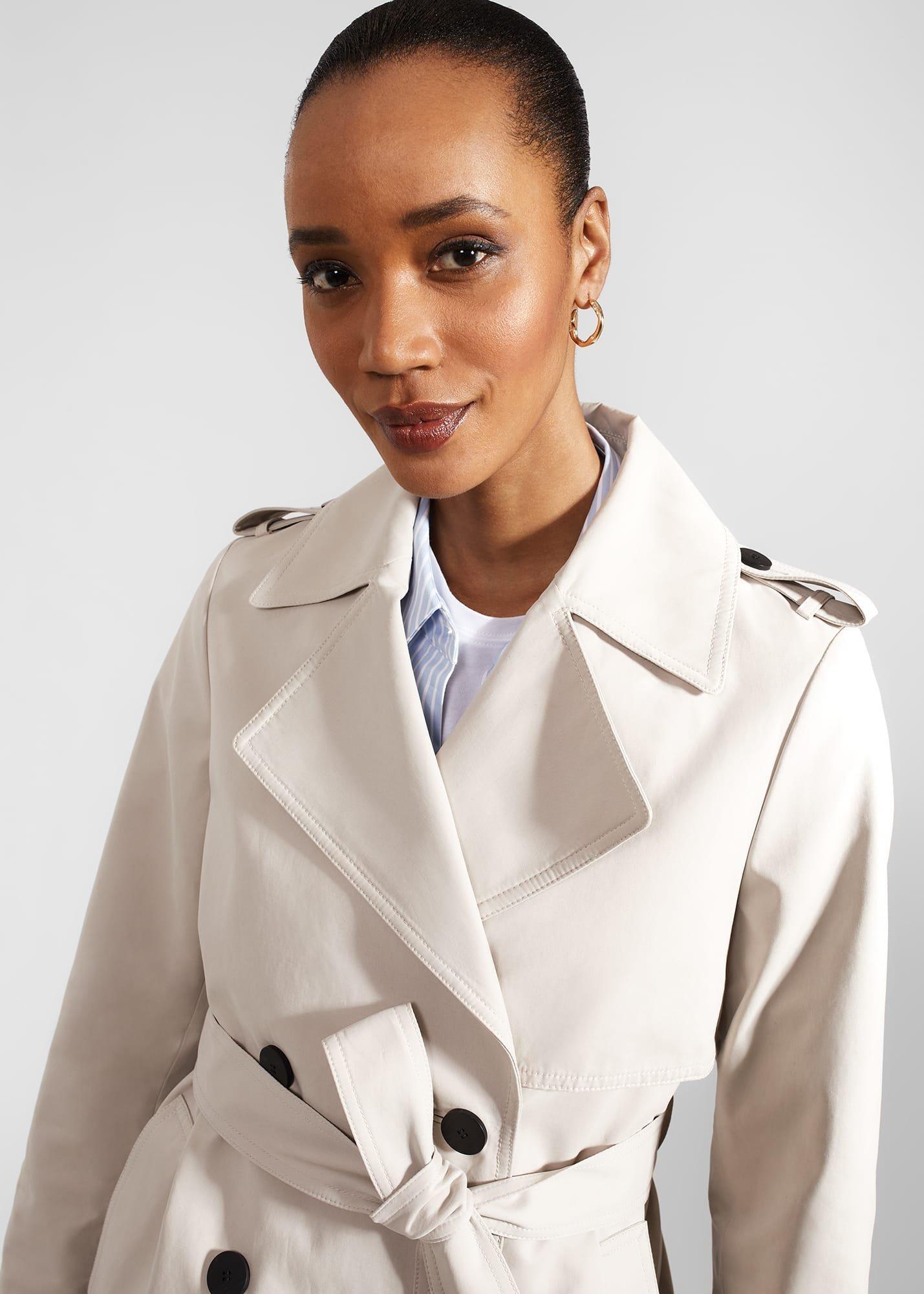 Norma Short Trench Coat, Buff Grey, hi-res