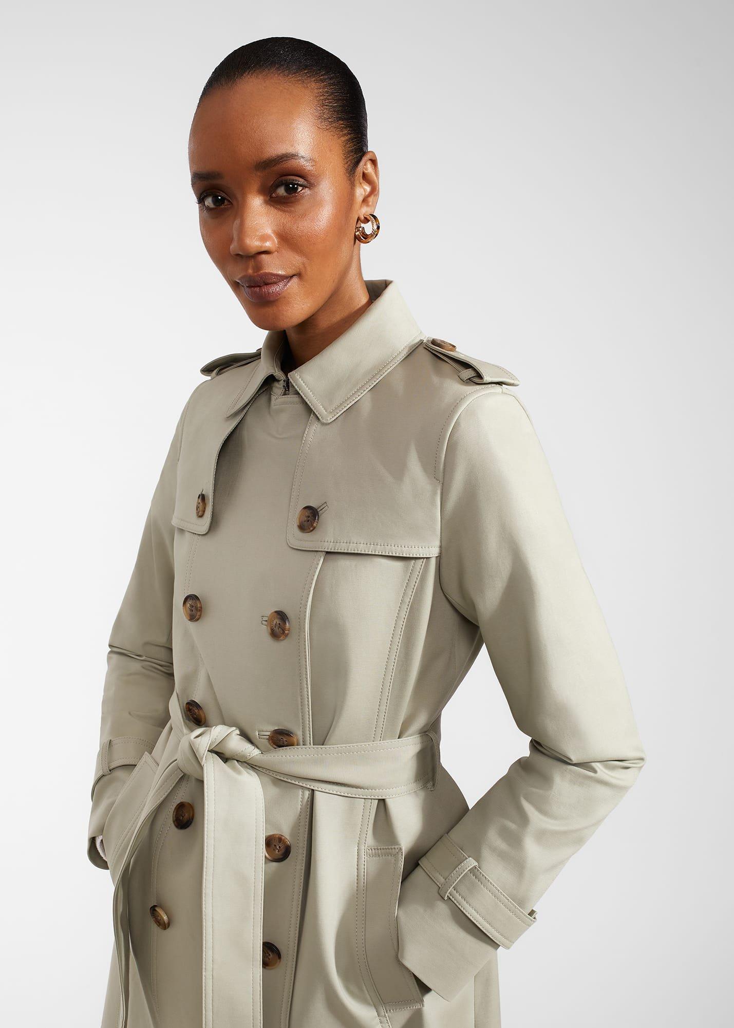 Saskia Shower Resistant Trench Coat, Sage Green, hi-res