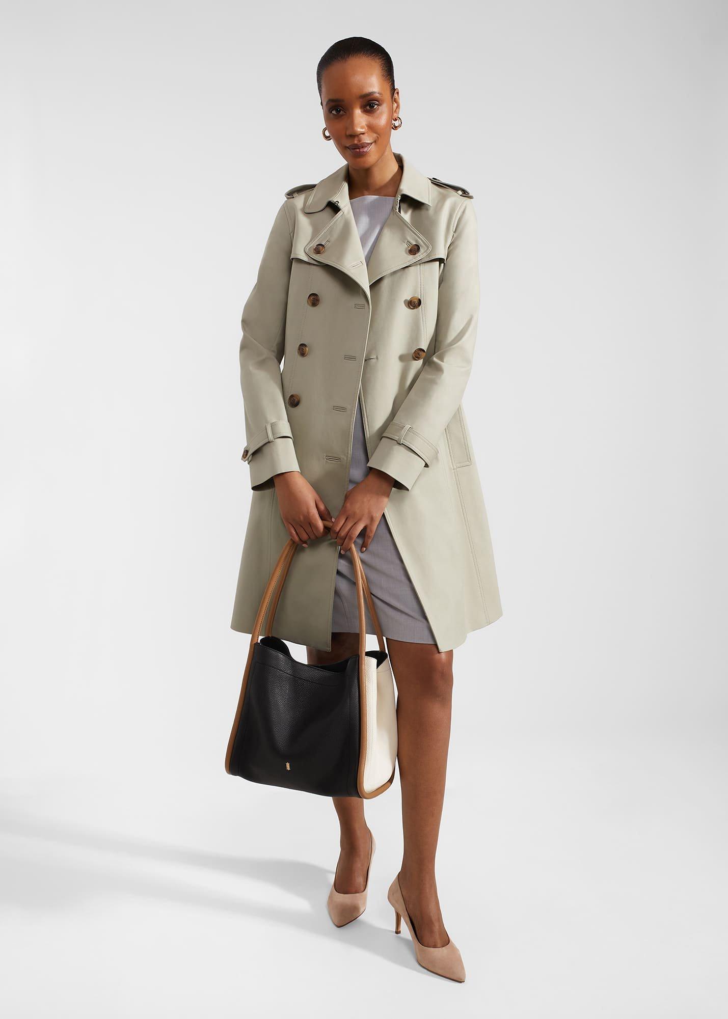 Saskia Shower Resistant Trench Coat, Sage Green, hi-res