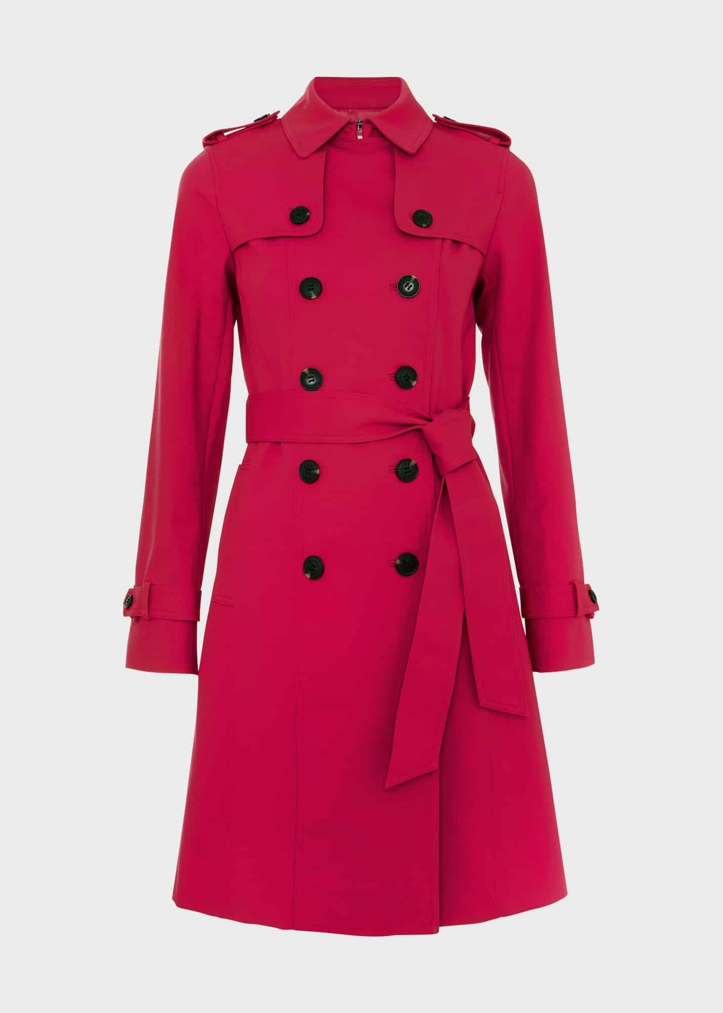 Petite Saskia Shower Resistant Trench Coat, Cerise Pink, hi-res