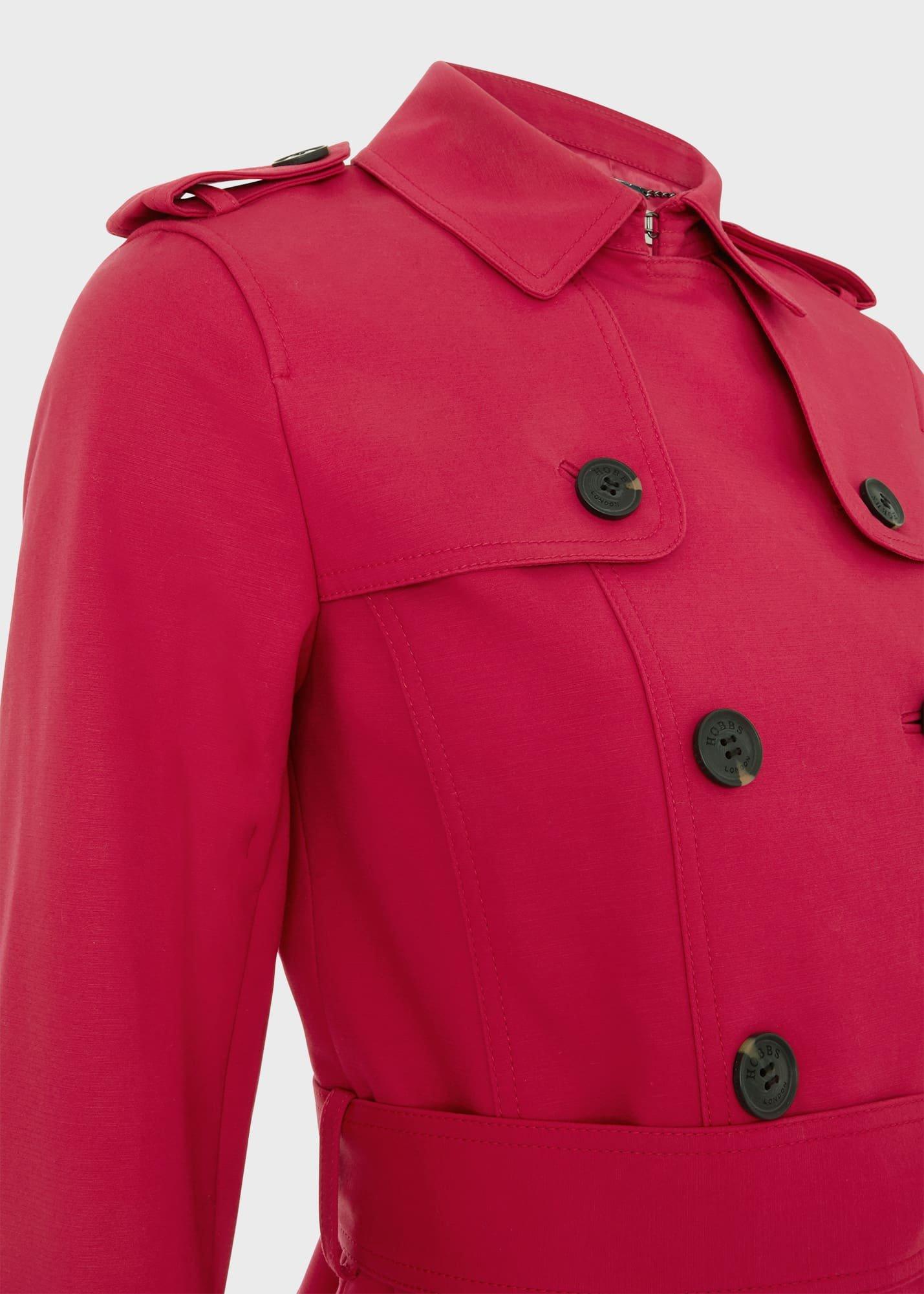 Petite Saskia Shower Resistant Trench Coat, Cerise Pink, hi-res