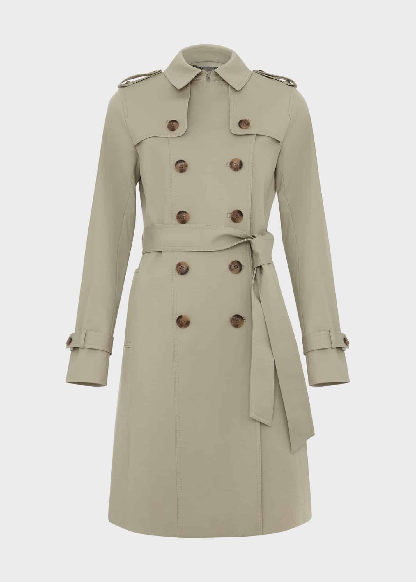 Petite Saskia Shower Resistant Trench Coat, Sage Green, hi-res