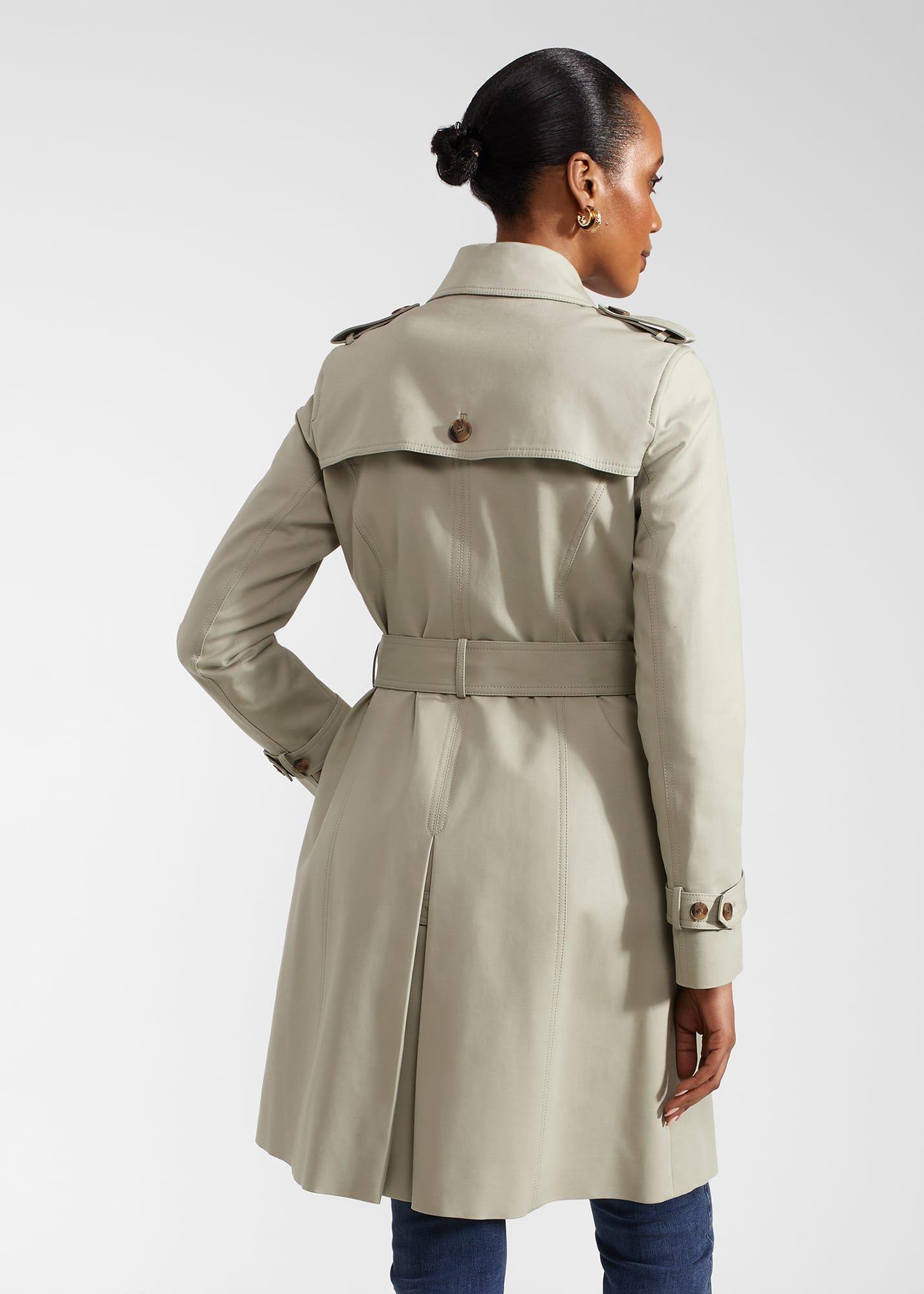 Petite Saskia Shower Resistant Trench Coat, Sage Green, hi-res