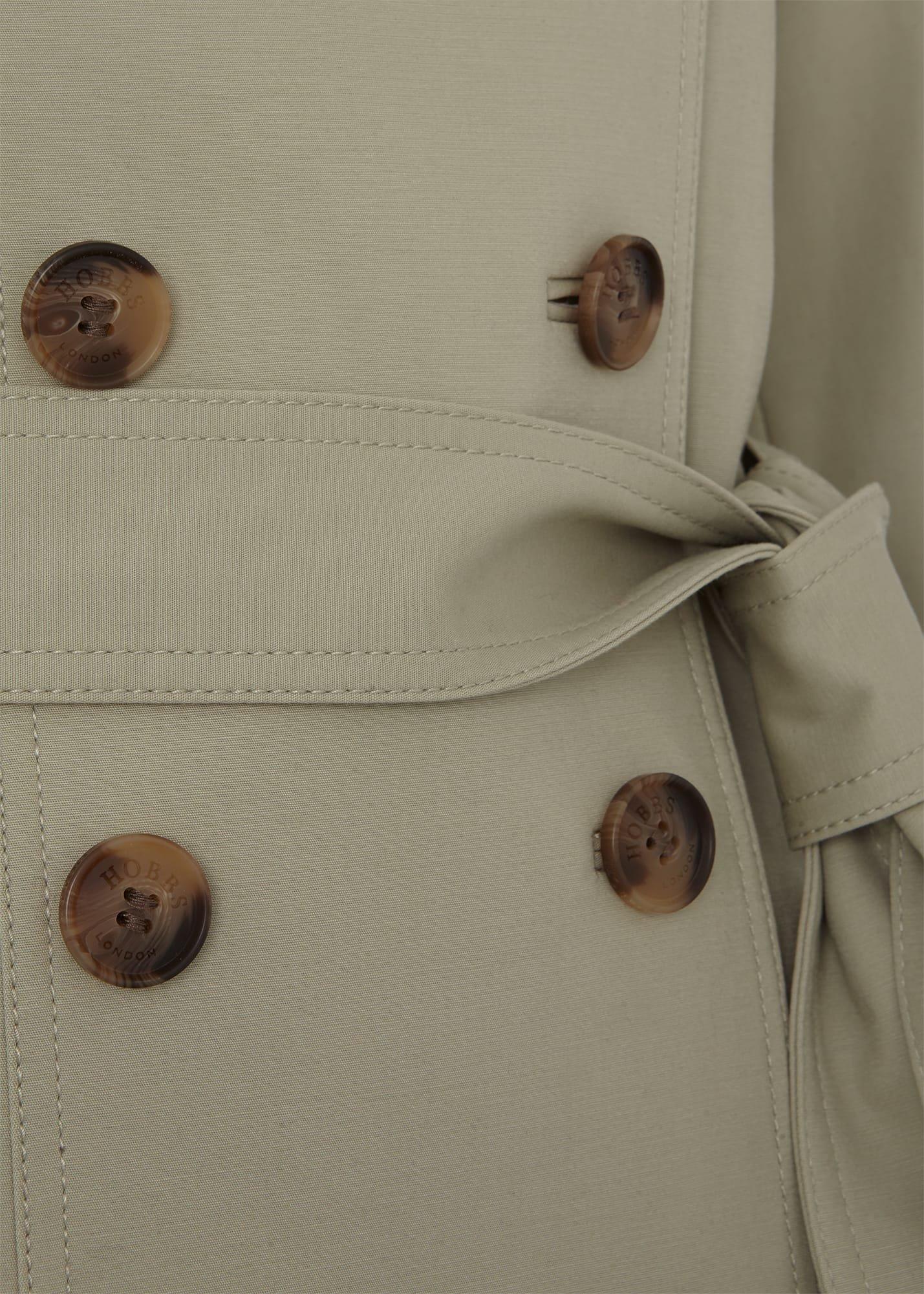 Petite Saskia Shower Resistant Trench Coat, Sage Green, hi-res