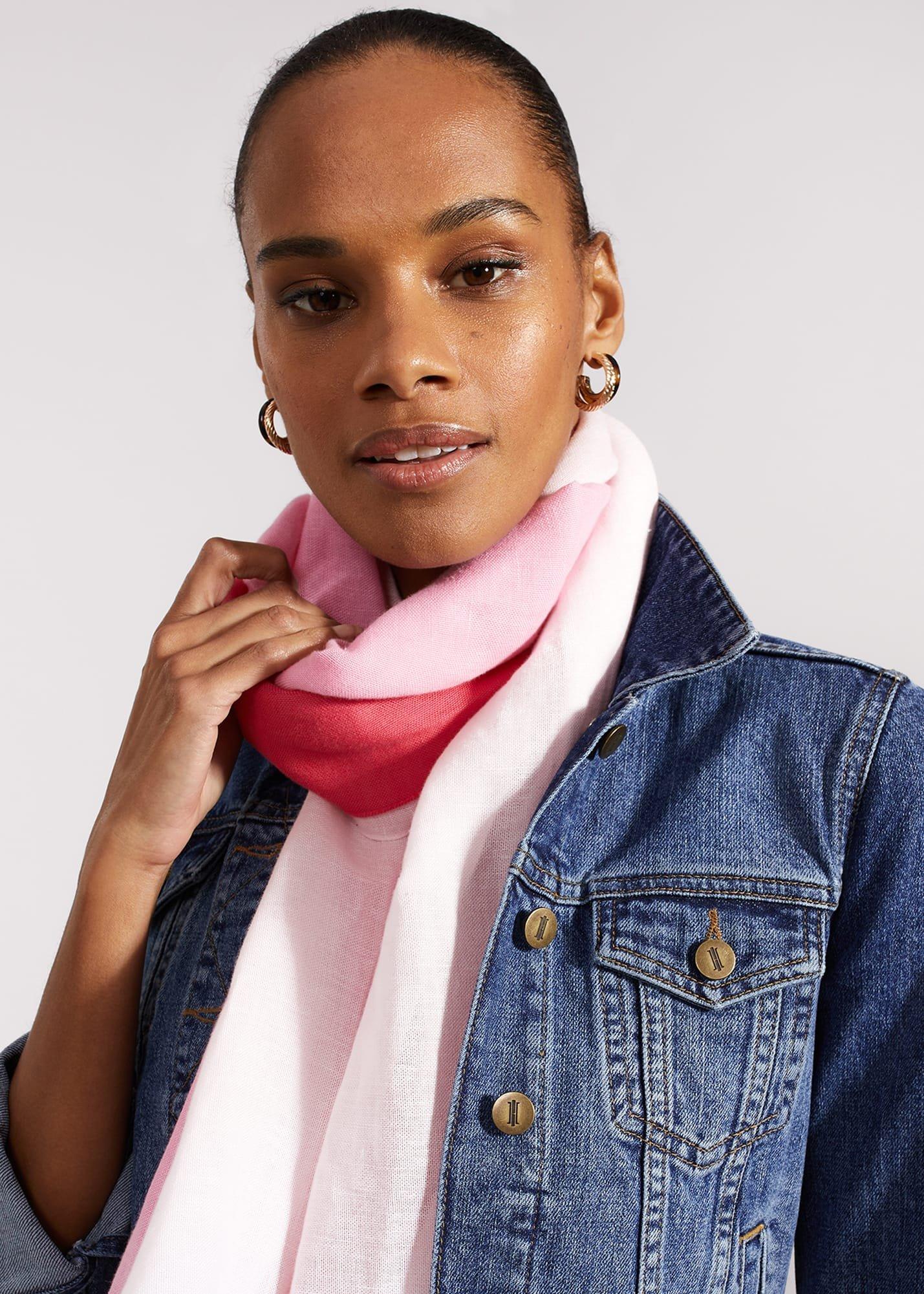 Juliette Linen Blend Scarf, Pink Multi, hi-res