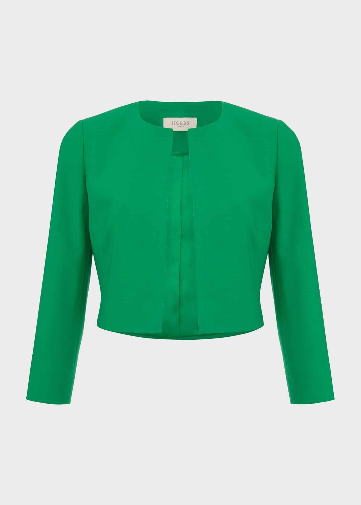 Elize Crepe Jacket, Cilantro Green, hi-res