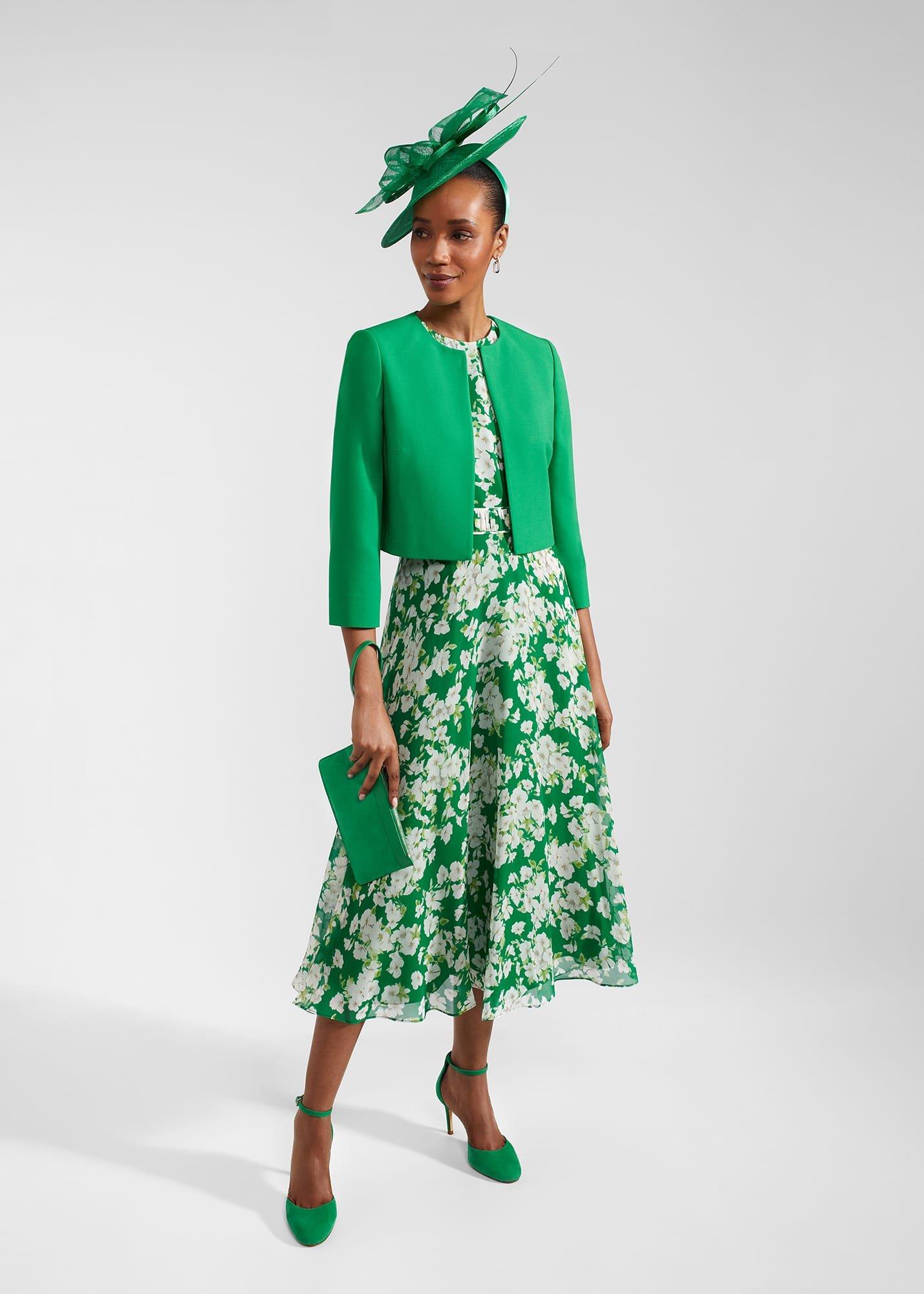 Elize Crepe Jacket, Cilantro Green, hi-res