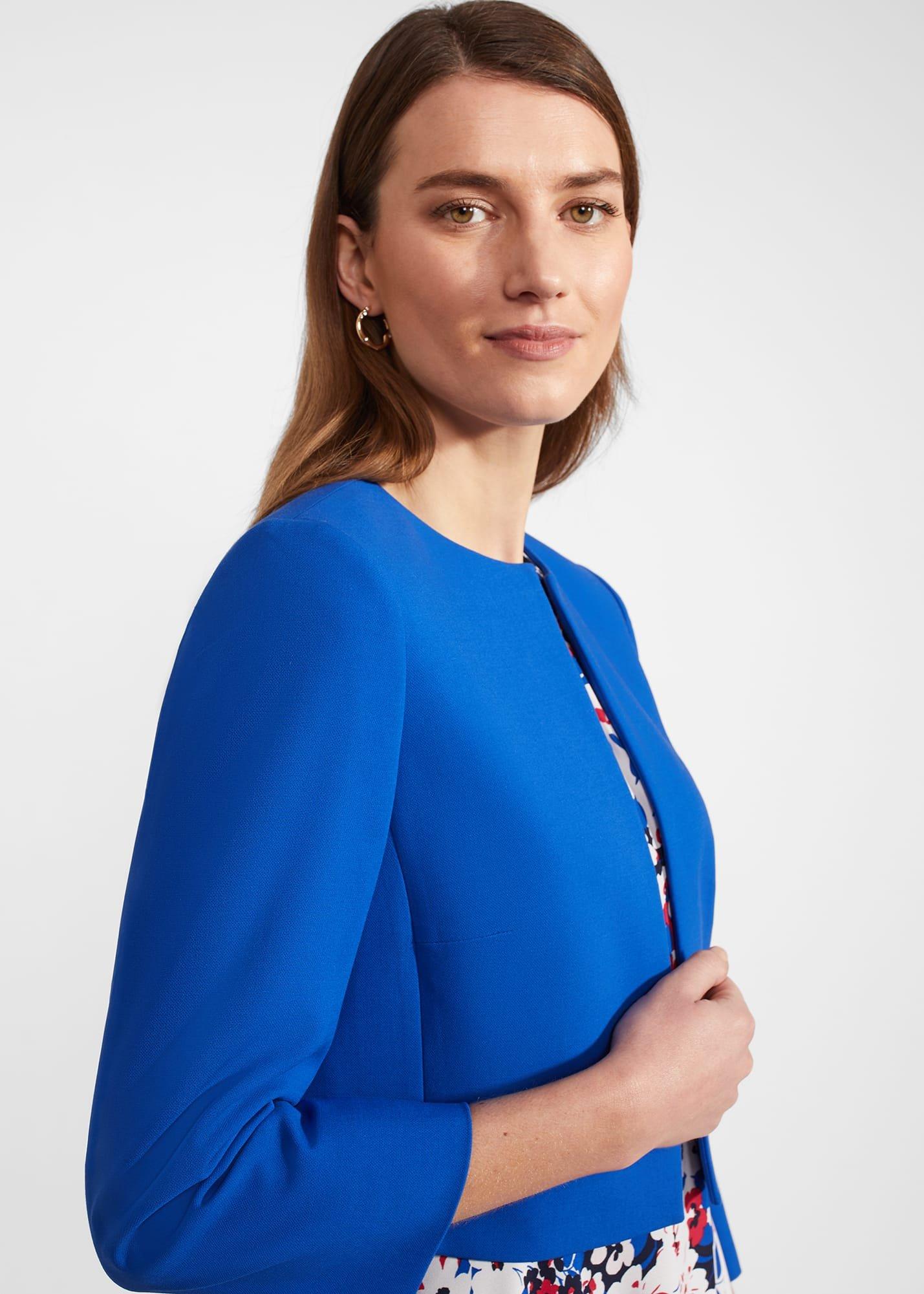 Elize Crepe Jacket, Lapis Blue, hi-res