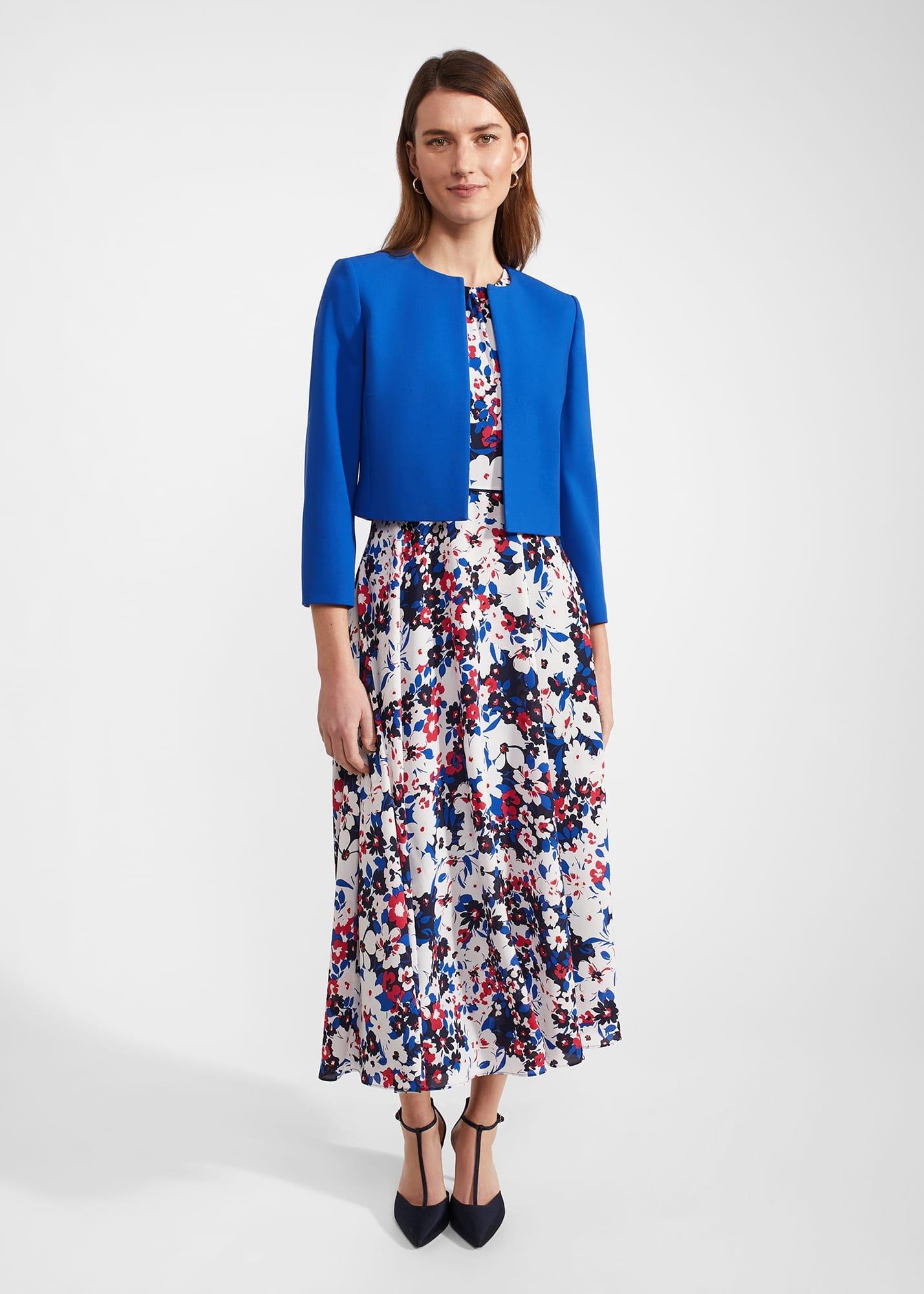 Elize Crepe Jacket, Lapis Blue, hi-res