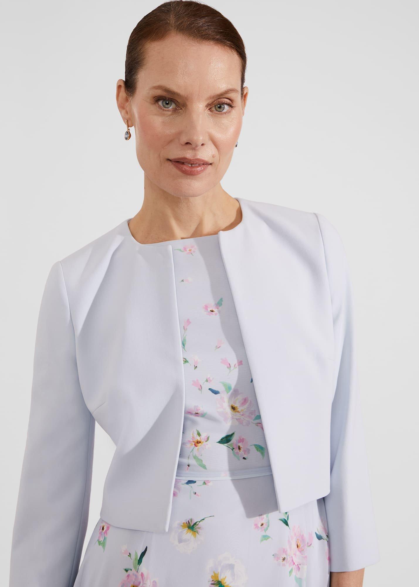 Elize Crepe Jacket, Pale Blue, hi-res