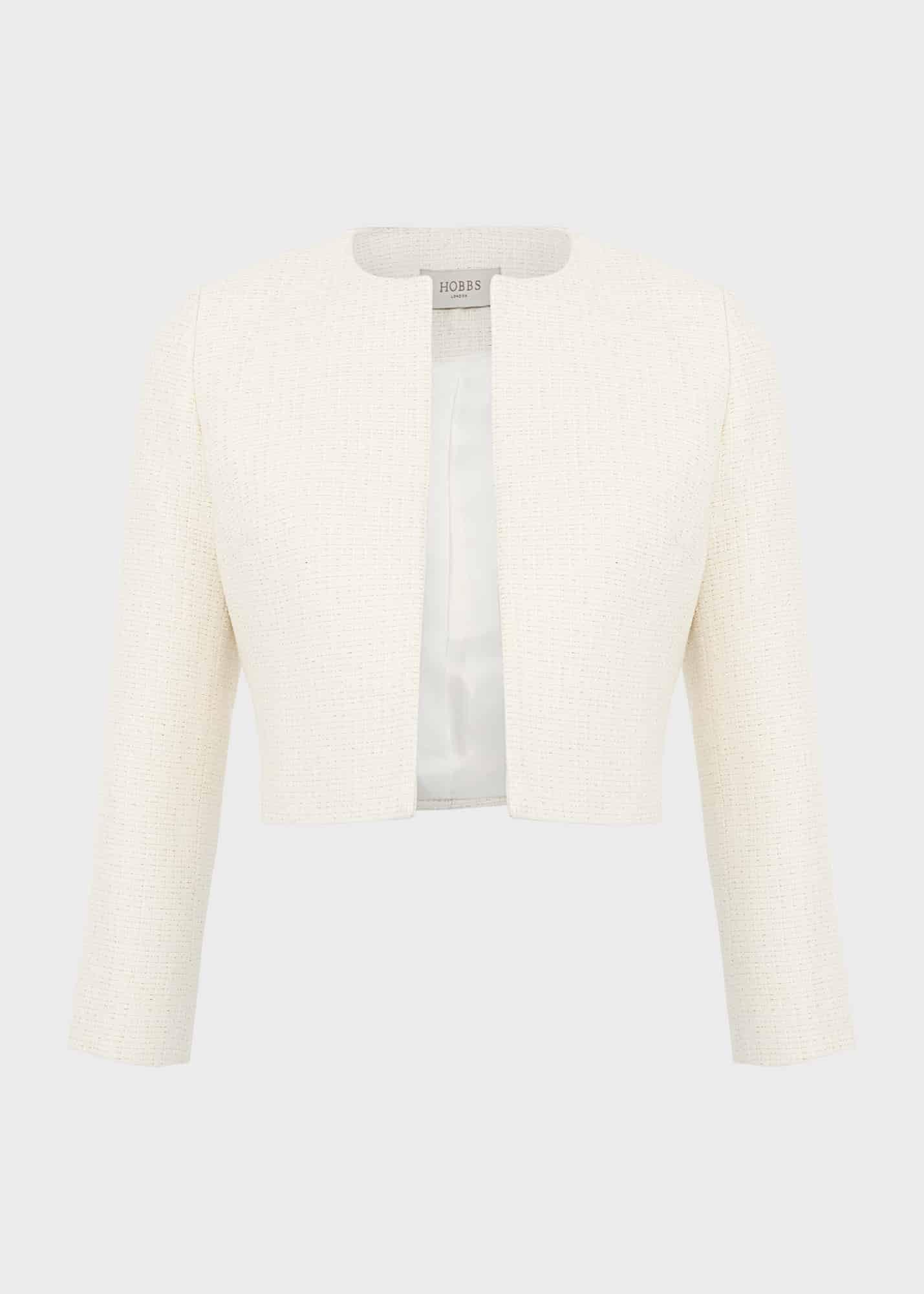 Elize Tweed Jacket, Ivory Gold, hi-res