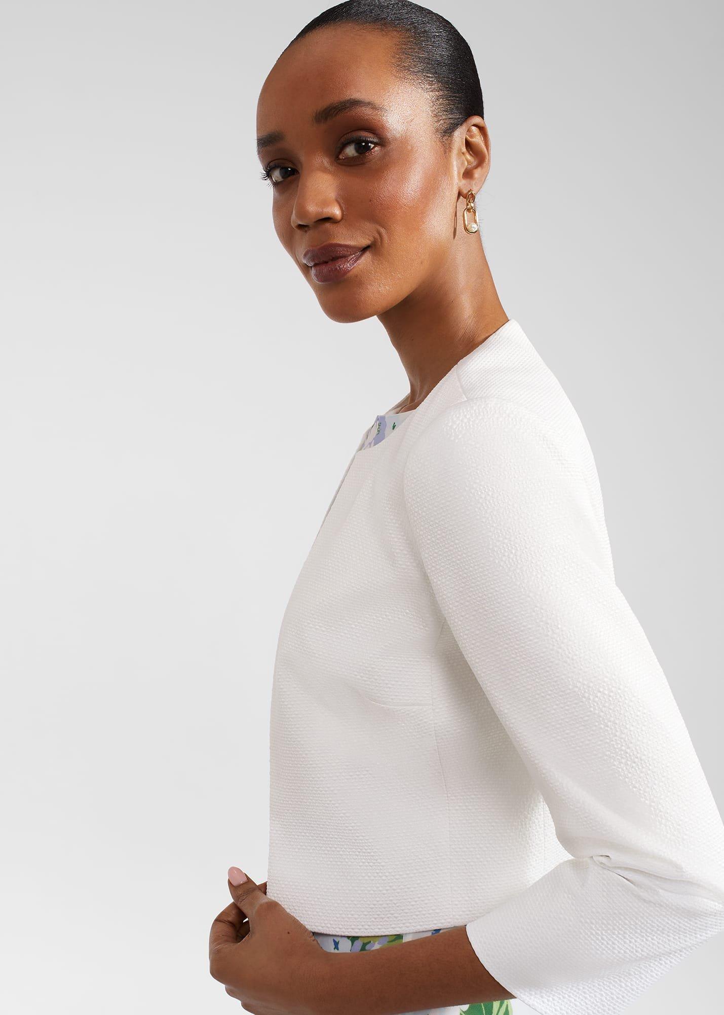 Elize Textured Jacket, Ivory, hi-res