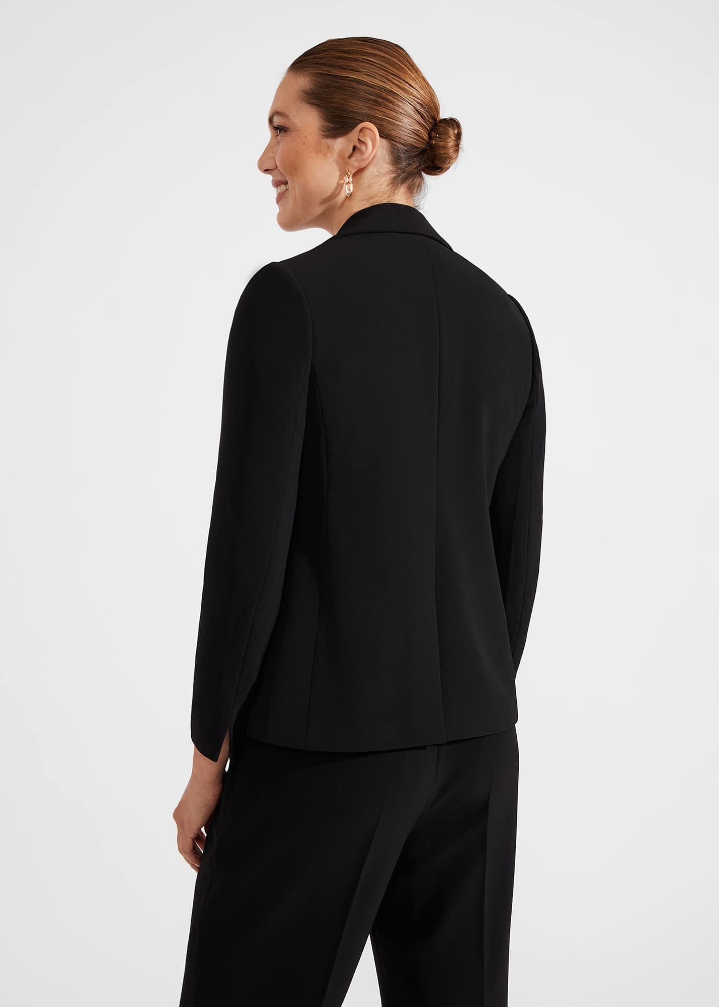 Vanessa Crepe Jacket, Black, hi-res