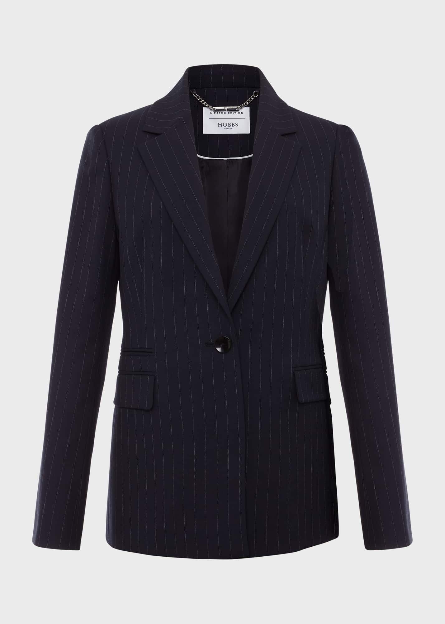 Ness Pinstripe Jacket, Navy Ivory, hi-res