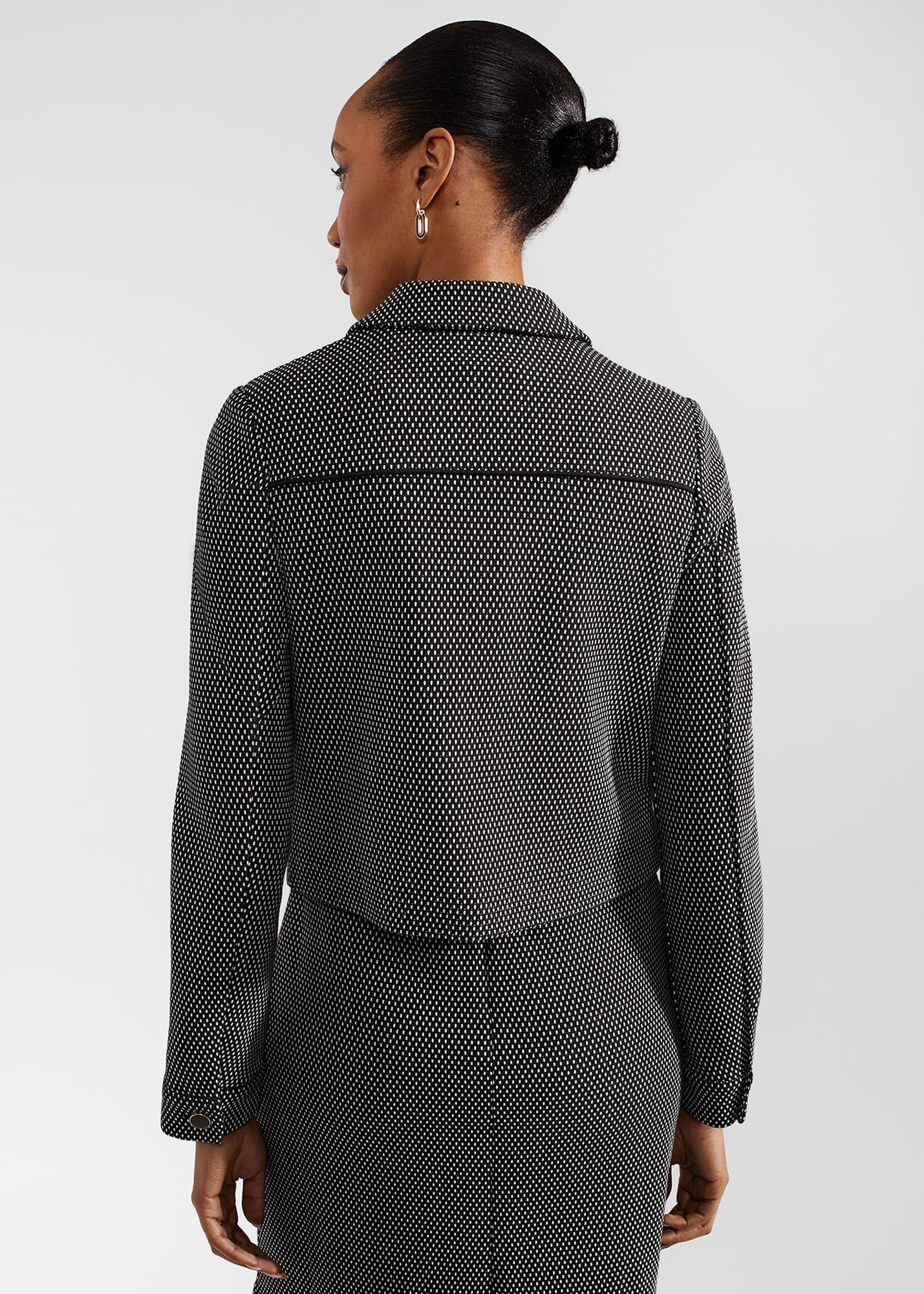 Violet Ponte Jacket, Black Ivory, hi-res