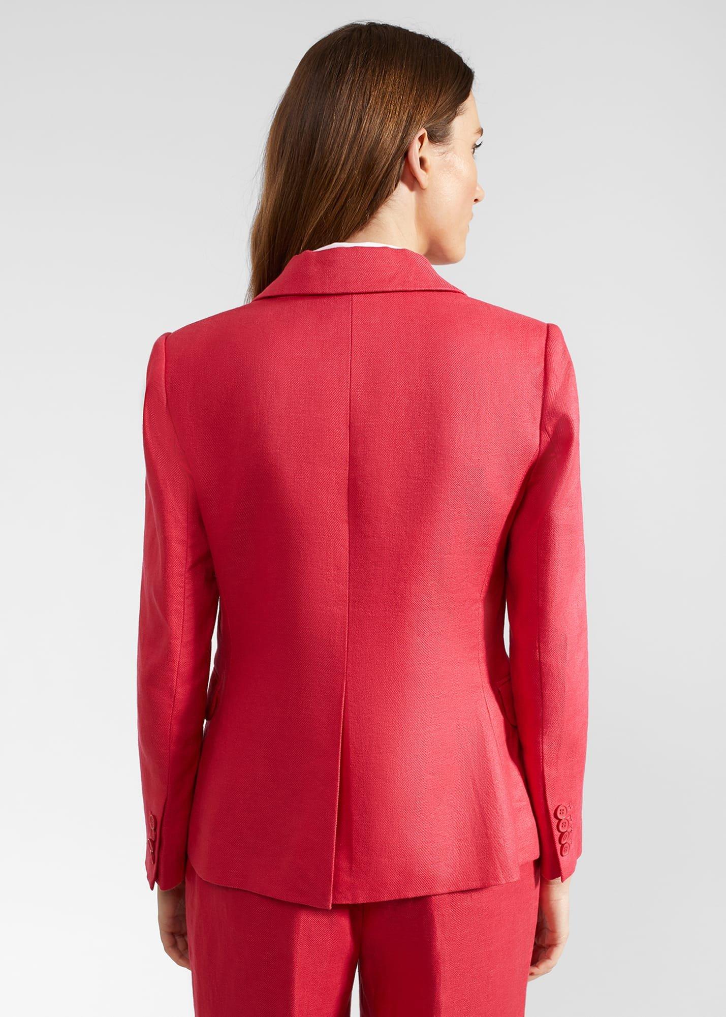Petite Mirabel Linen Jacket, Raspberry Pink, hi-res
