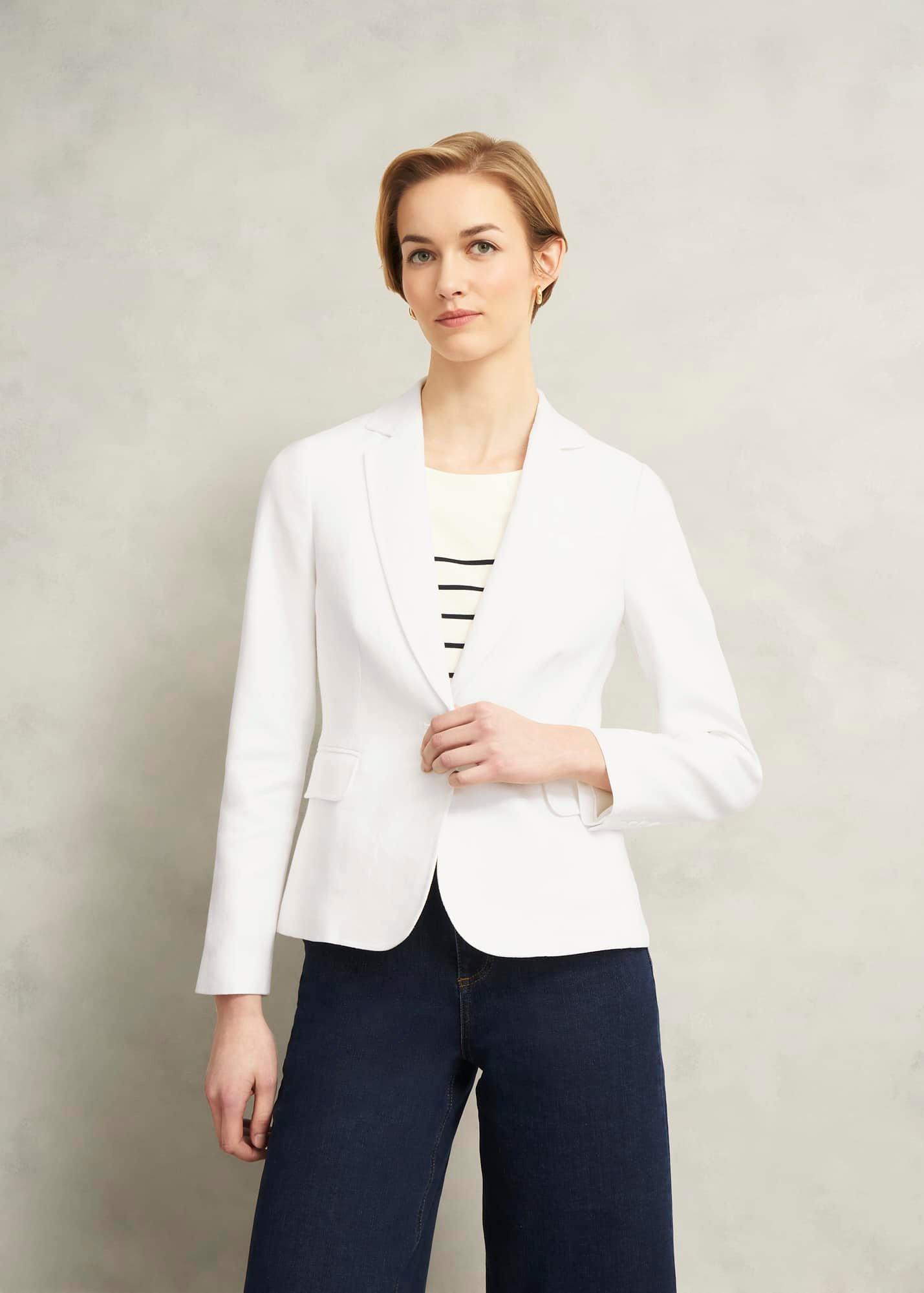 Blake Linen Jacket, Ivory, hi-res