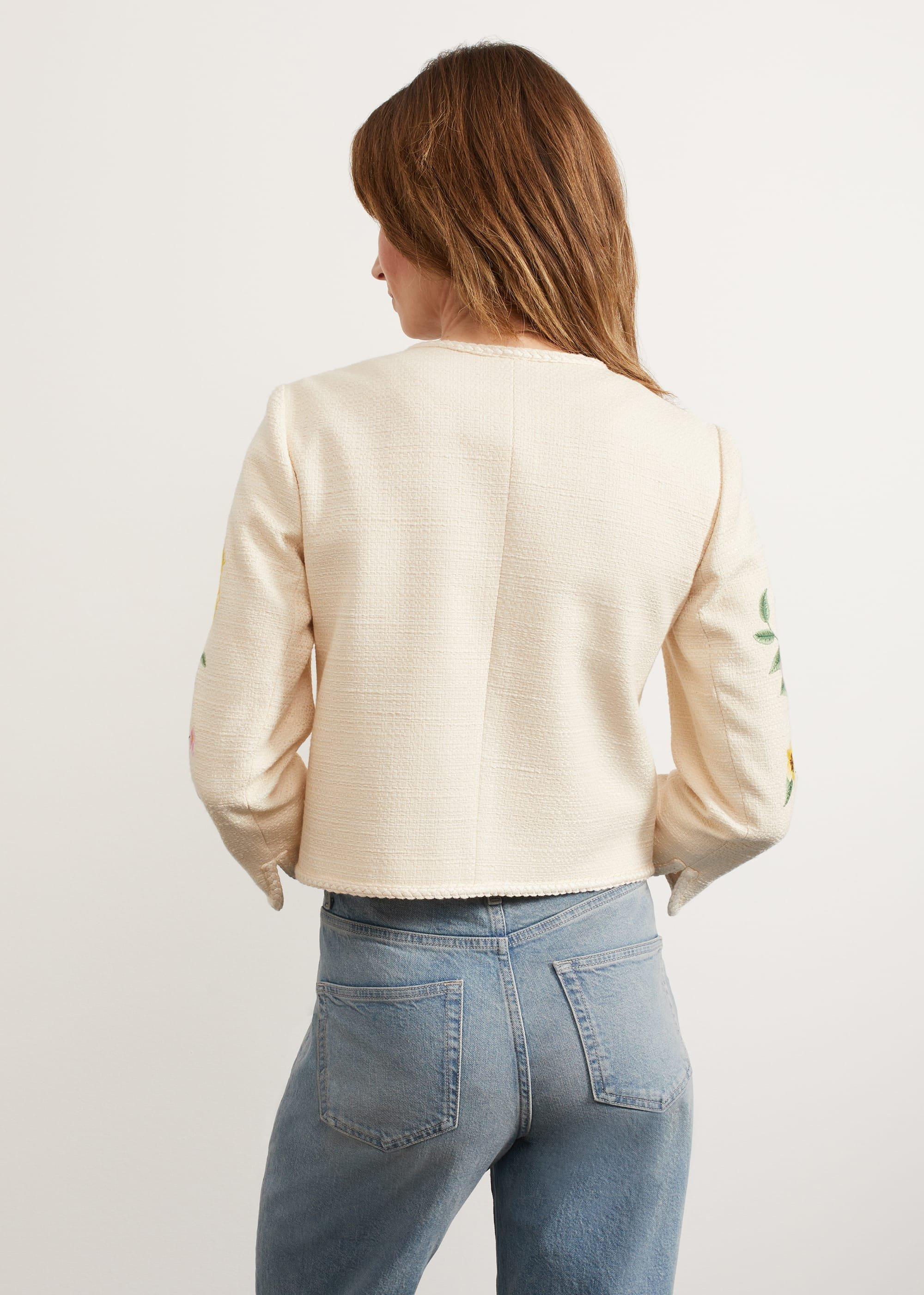 Hinton Floral Embroidered Jacket, Cream Multi, hi-res