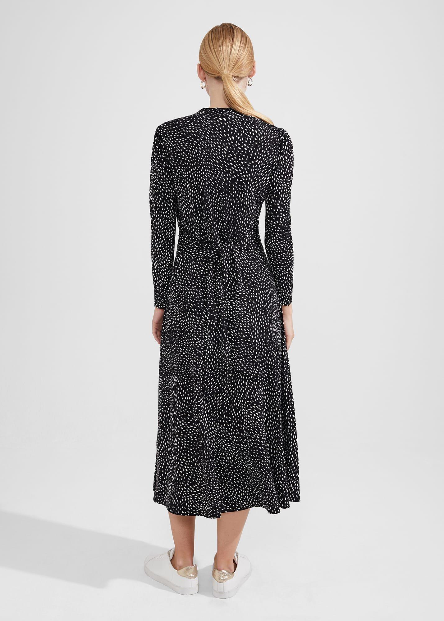 Drew Jersey Dress, Black Ivory, hi-res