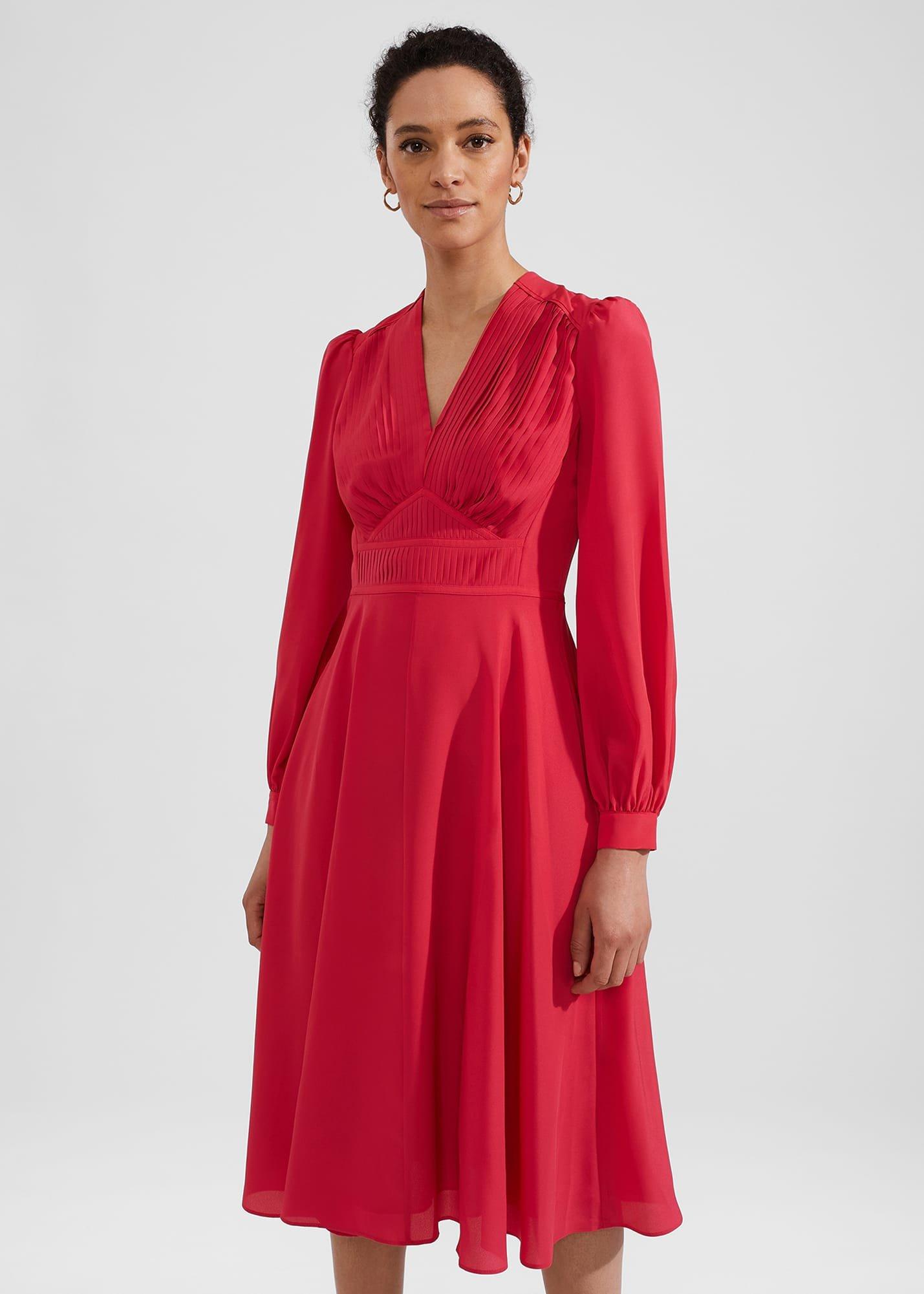 Adrianna Midi Dress, Rouge Pink, hi-res