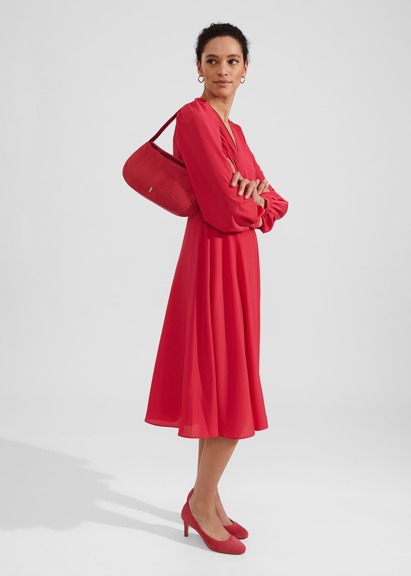 Adrianna Midi Dress, Rouge Pink, hi-res